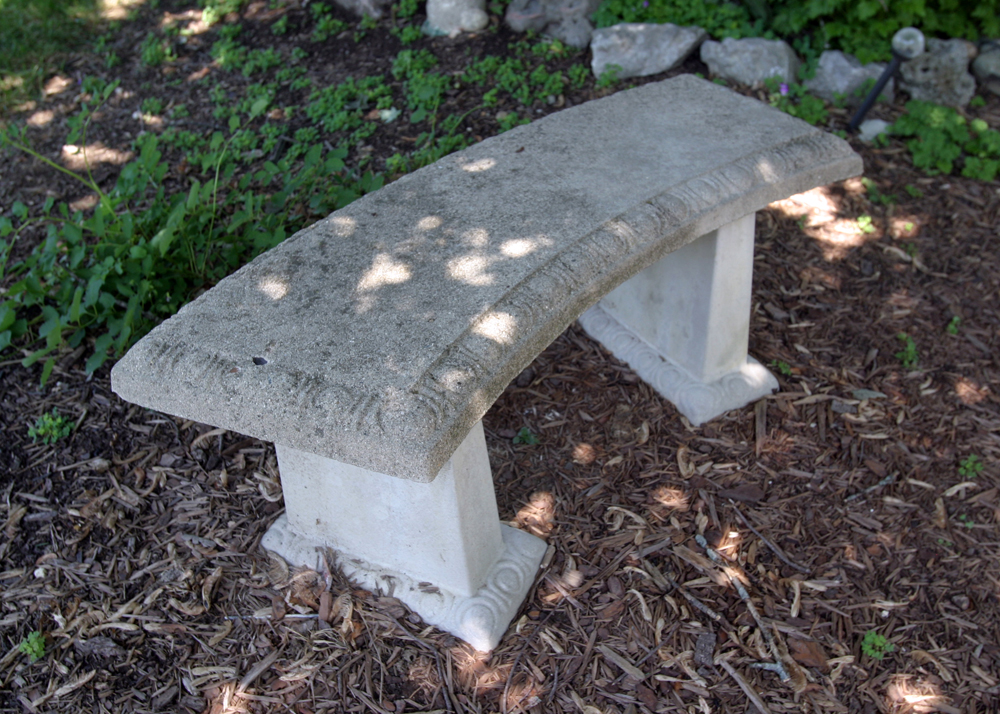 Curved Concrete Garden Bench