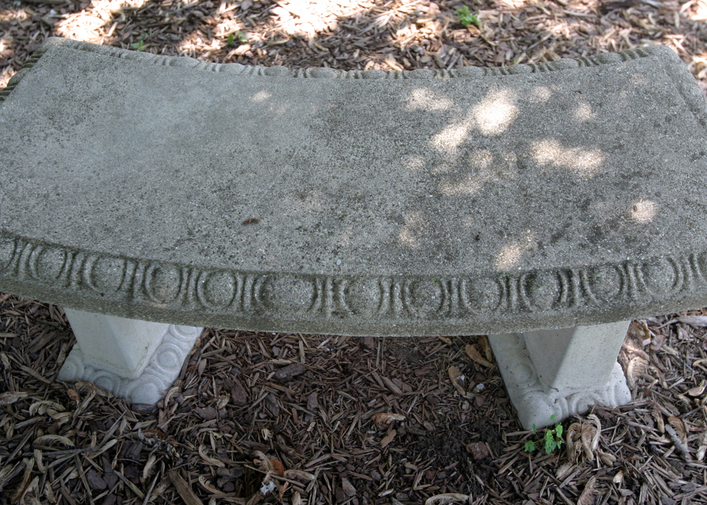 Curved Concrete Garden Bench