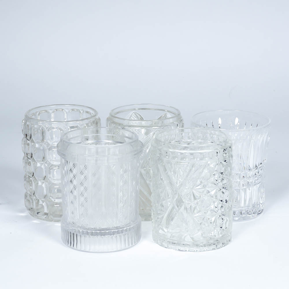 Vintage Pressed Glass Pickle Jars