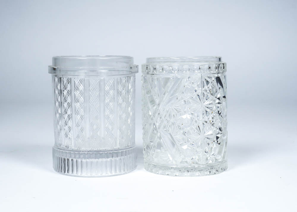 Vintage Pressed Glass Pickle Jars
