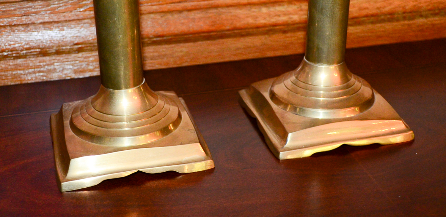 Pair Of Brass Candle Stick Holders