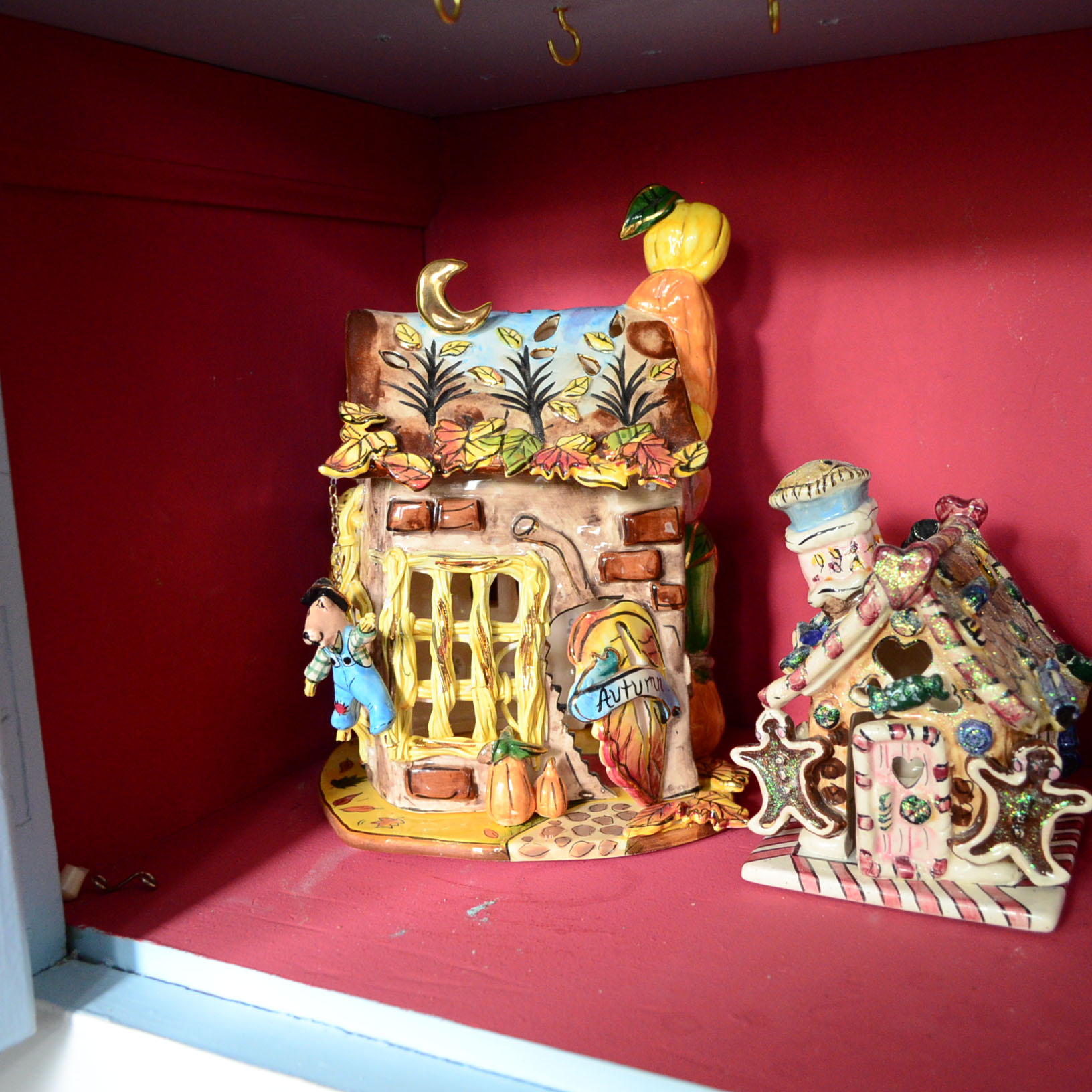 Group Of Blue Sky Ceramic Houses