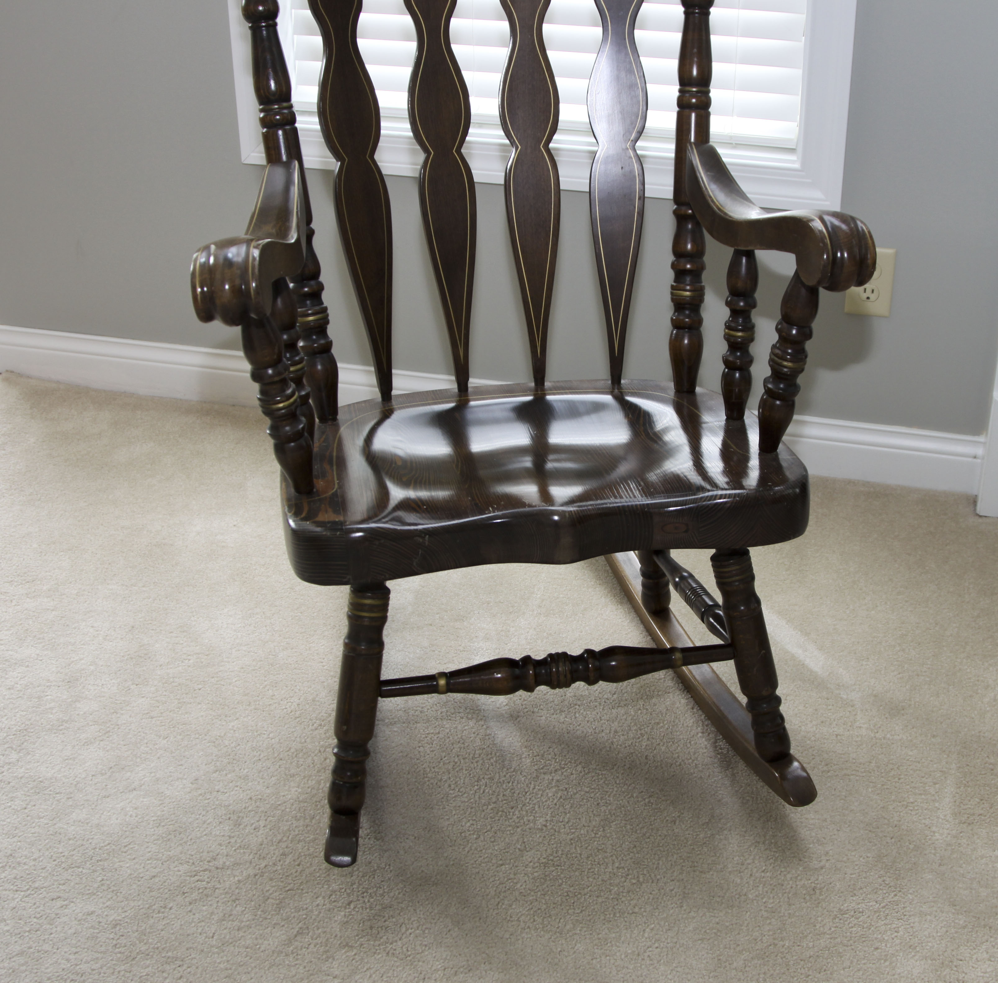 Oak Rocking Chair with Stenciled Details