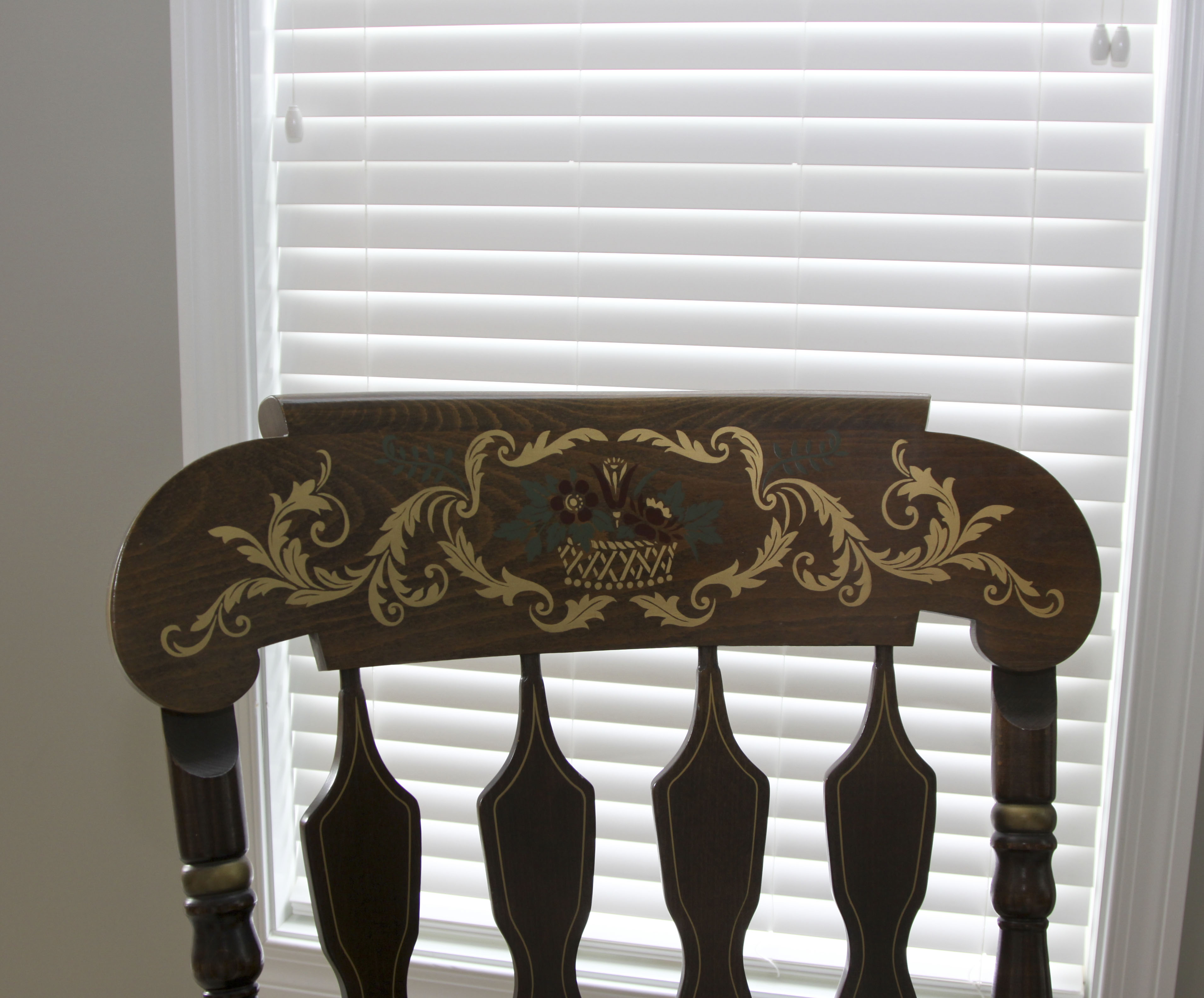 Oak Rocking Chair with Stenciled Details
