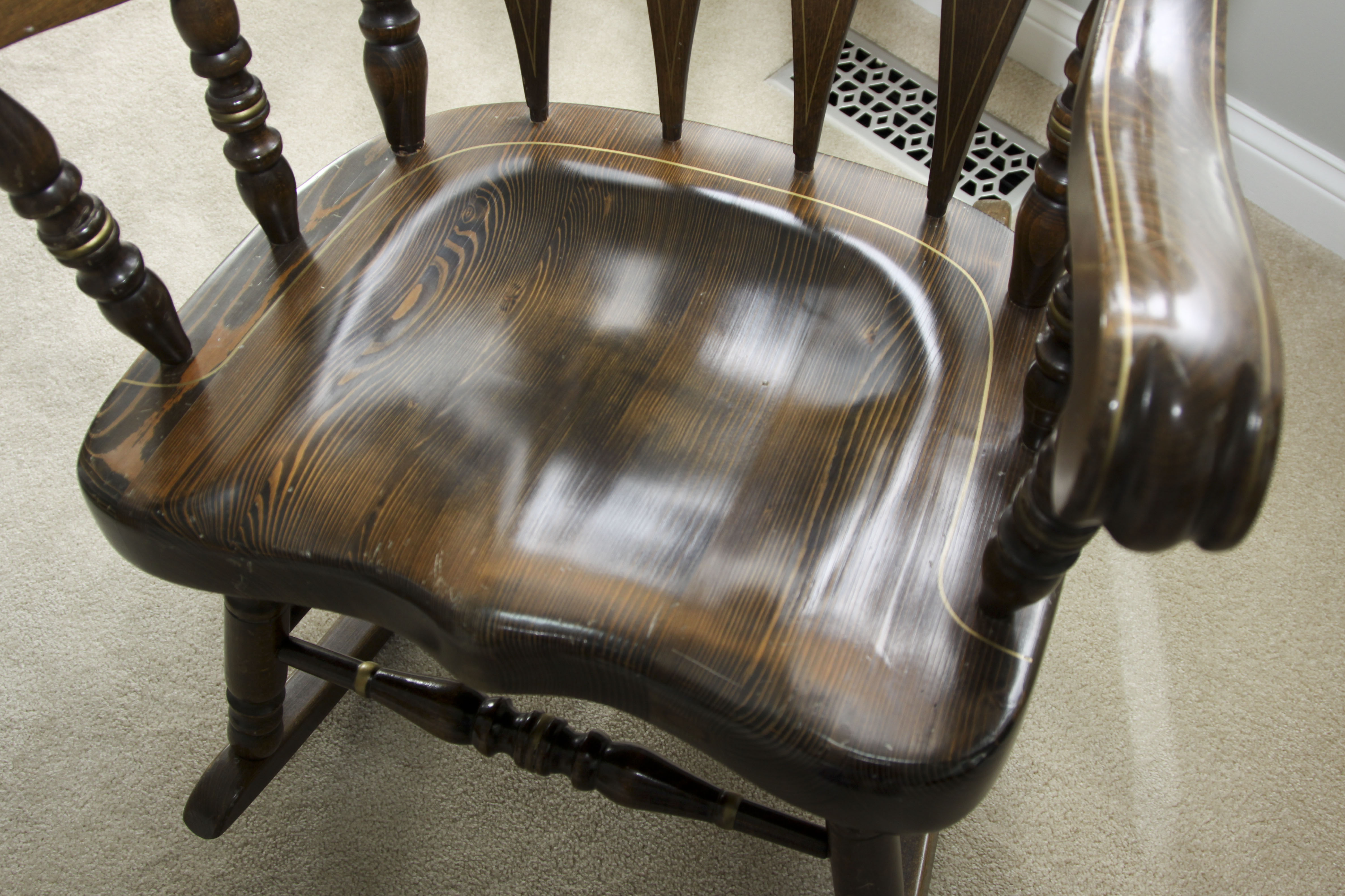 Oak Rocking Chair with Stenciled Details