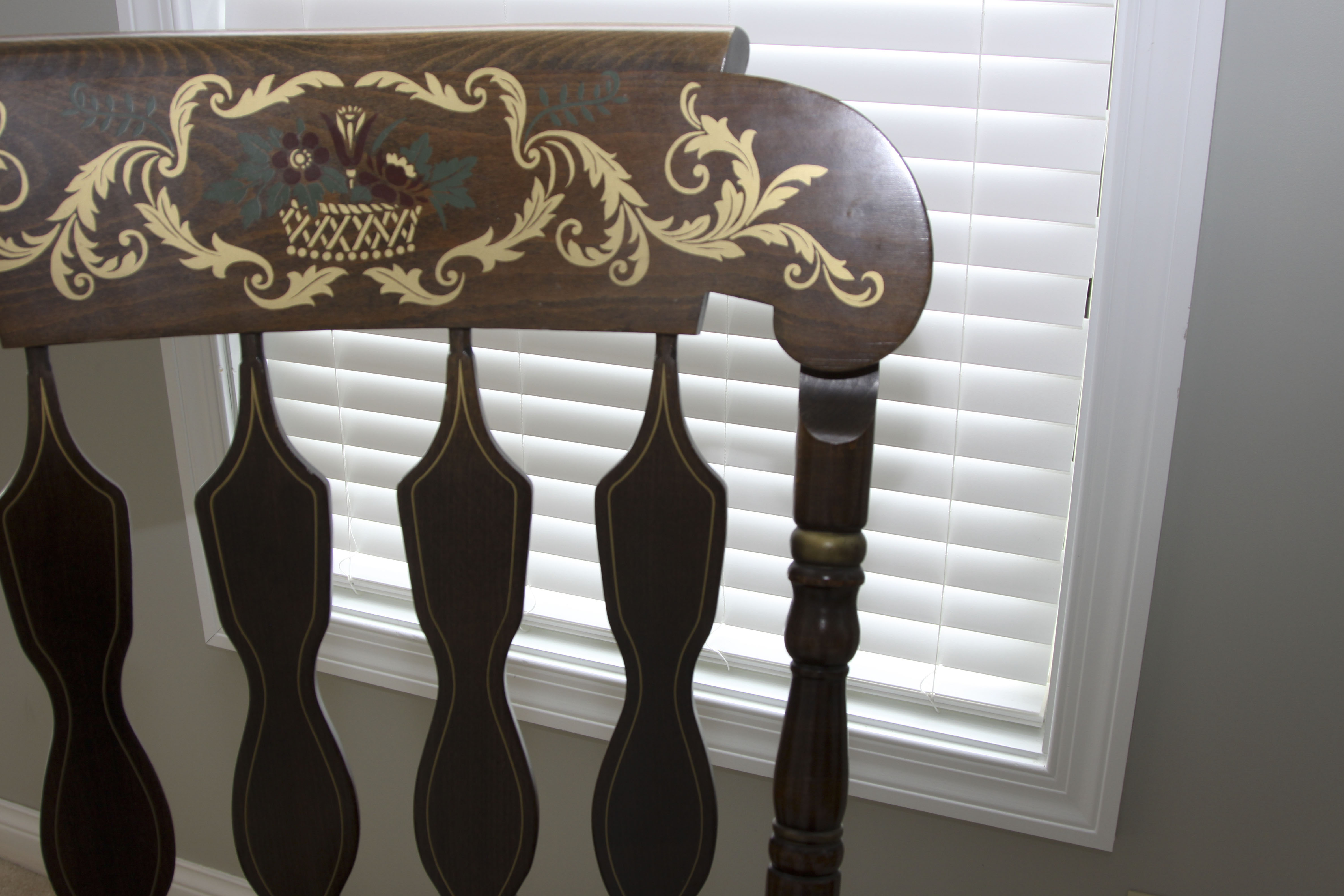 Oak Rocking Chair with Stenciled Details