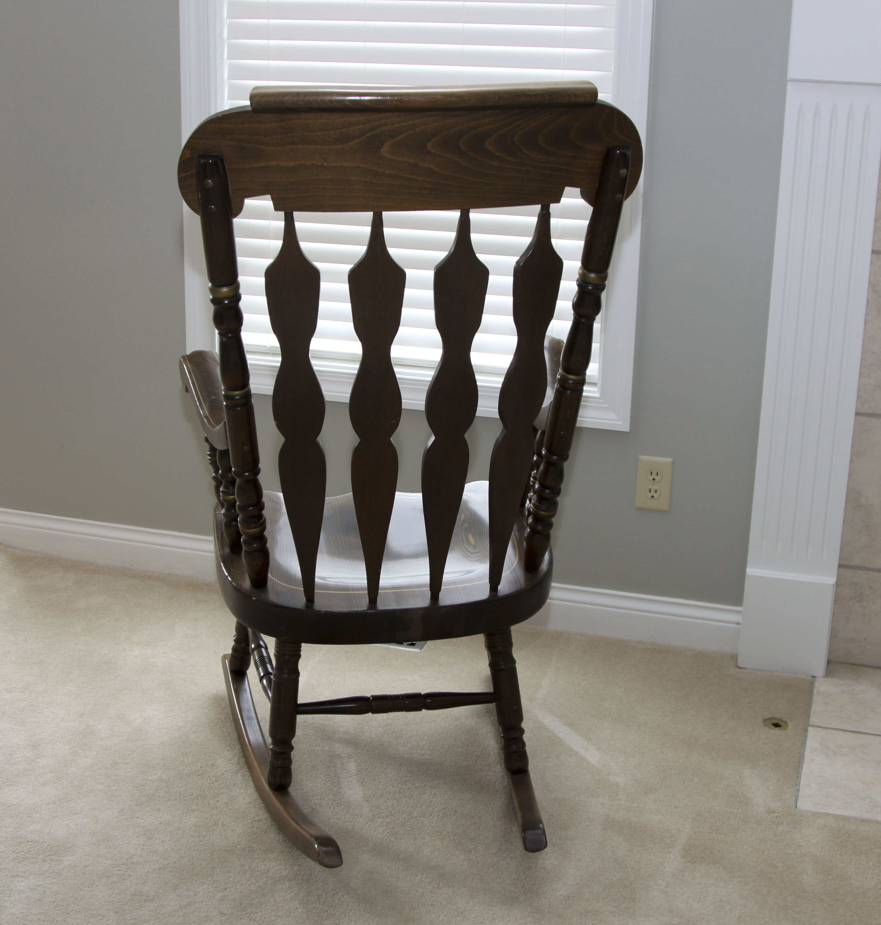 Oak Rocking Chair with Stenciled Details