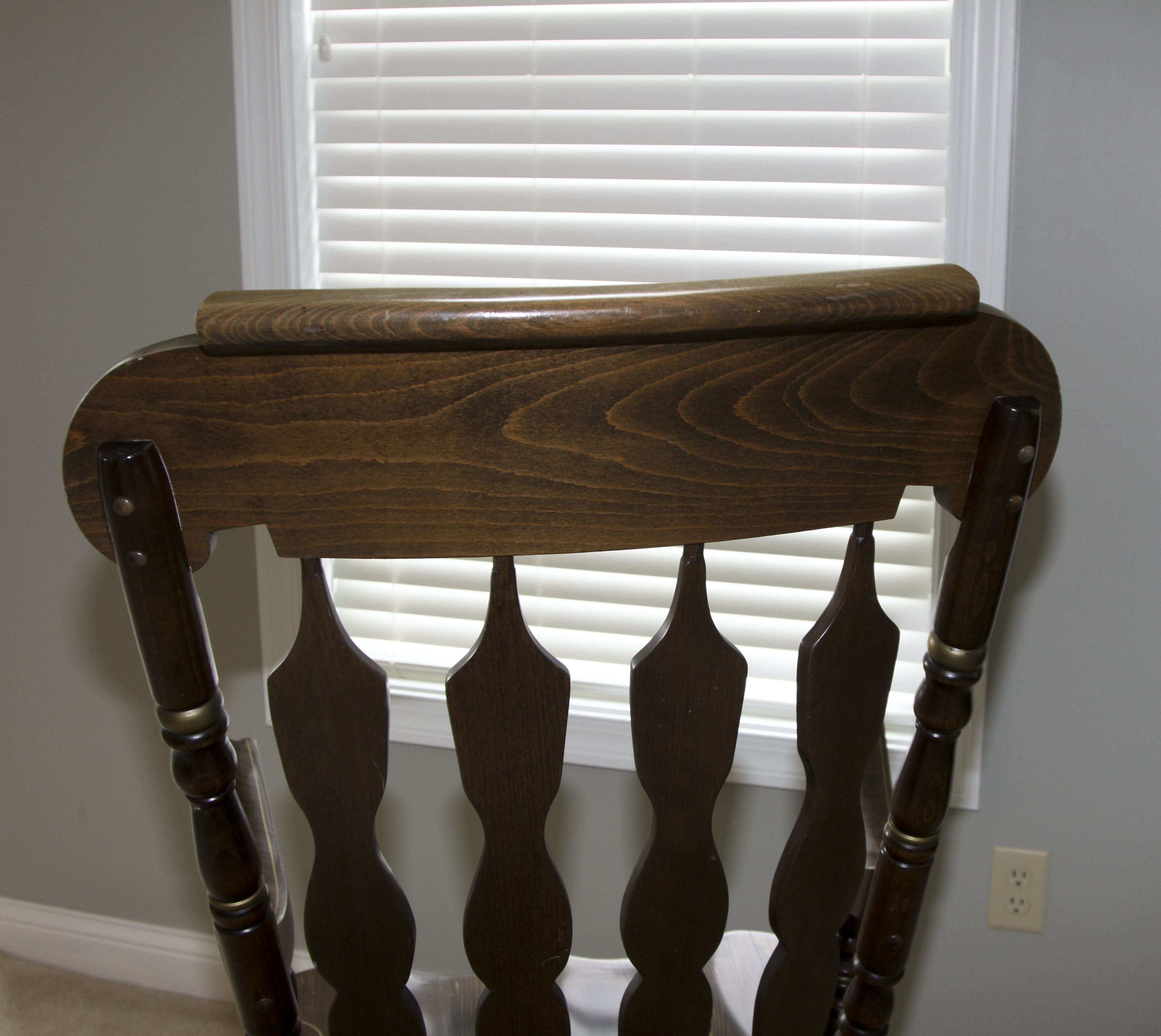 Oak Rocking Chair with Stenciled Details