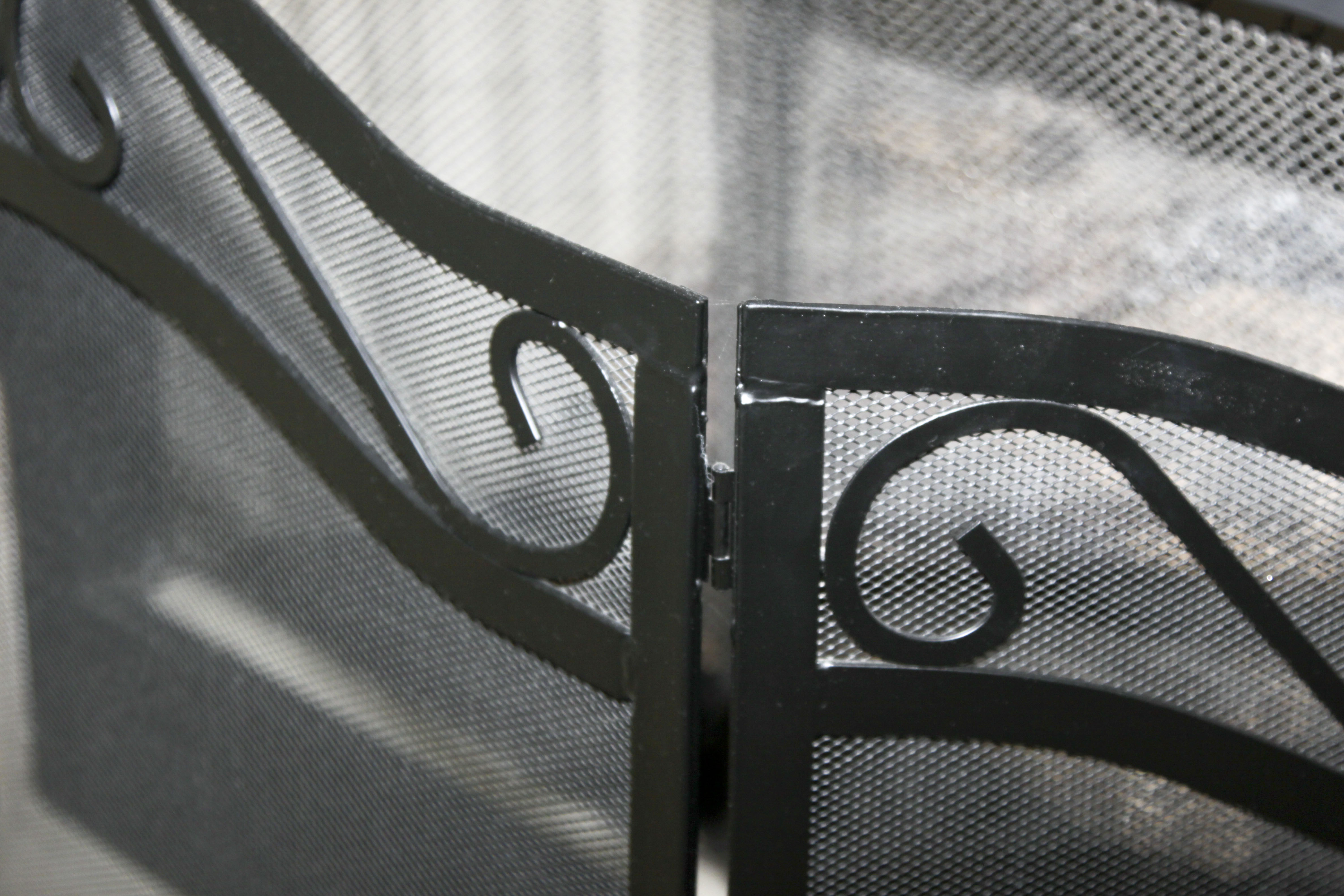 Black Metal Hinged Fireplace Screen
