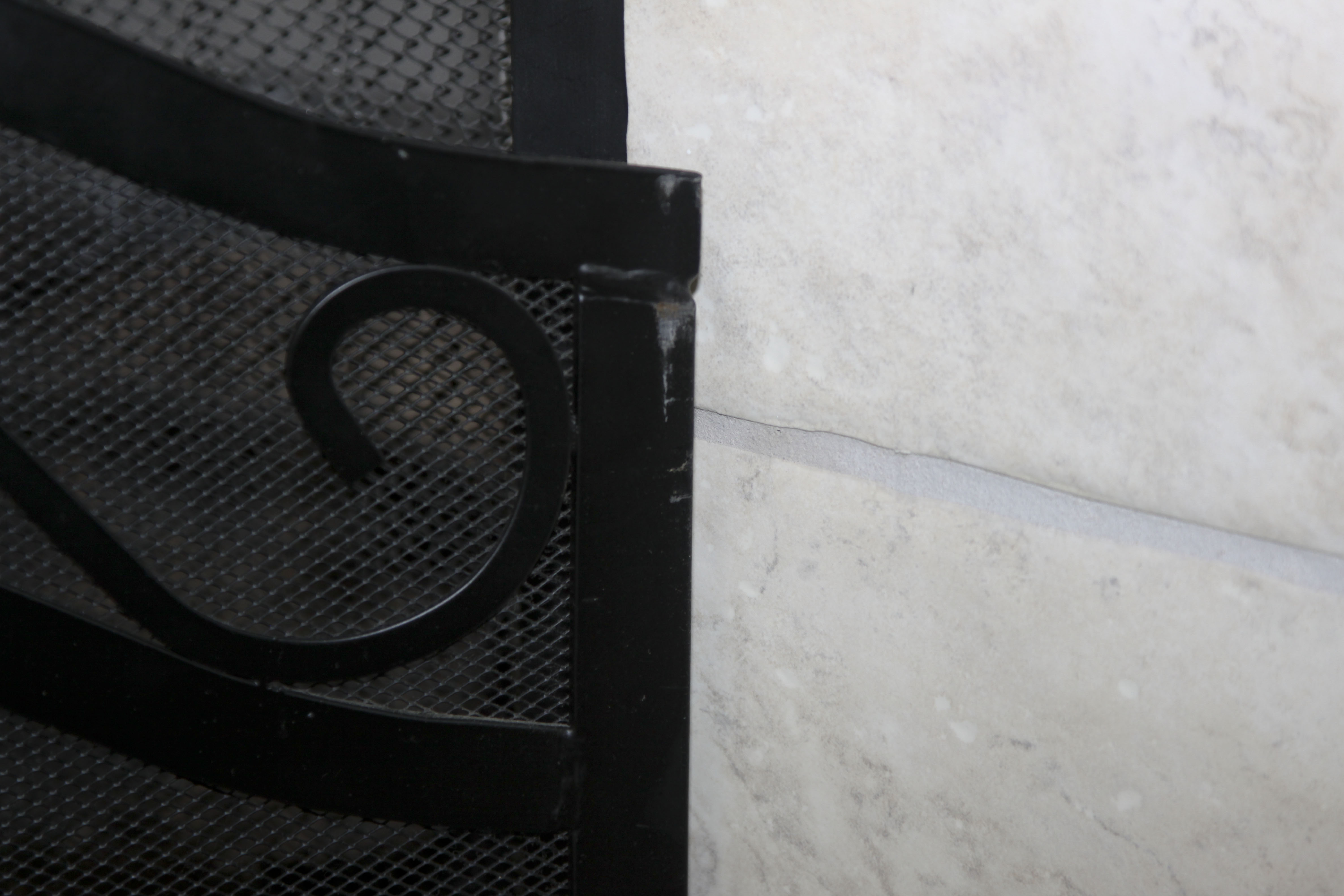 Black Metal Hinged Fireplace Screen