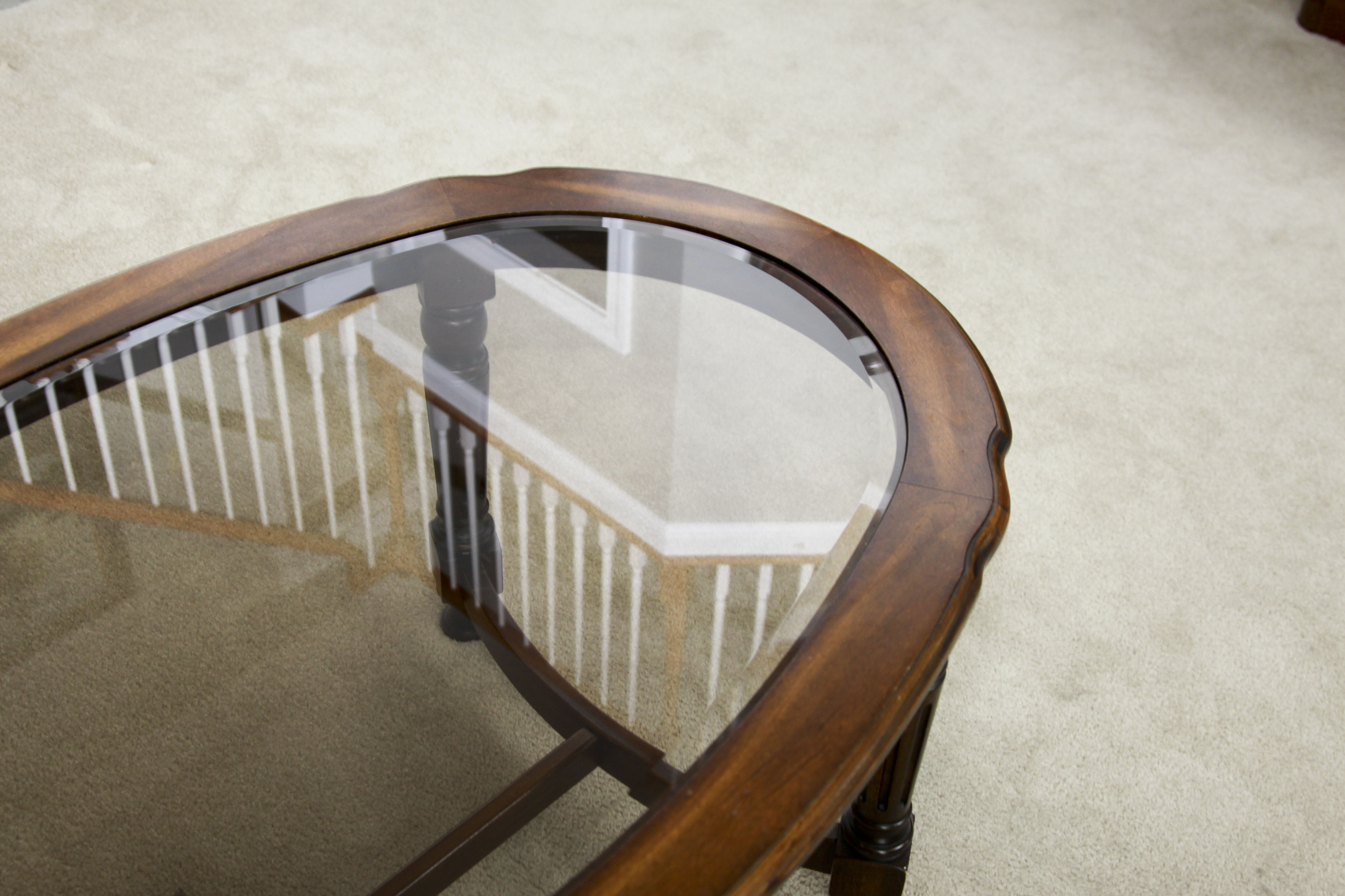 Oval Glass Top Coffee Table