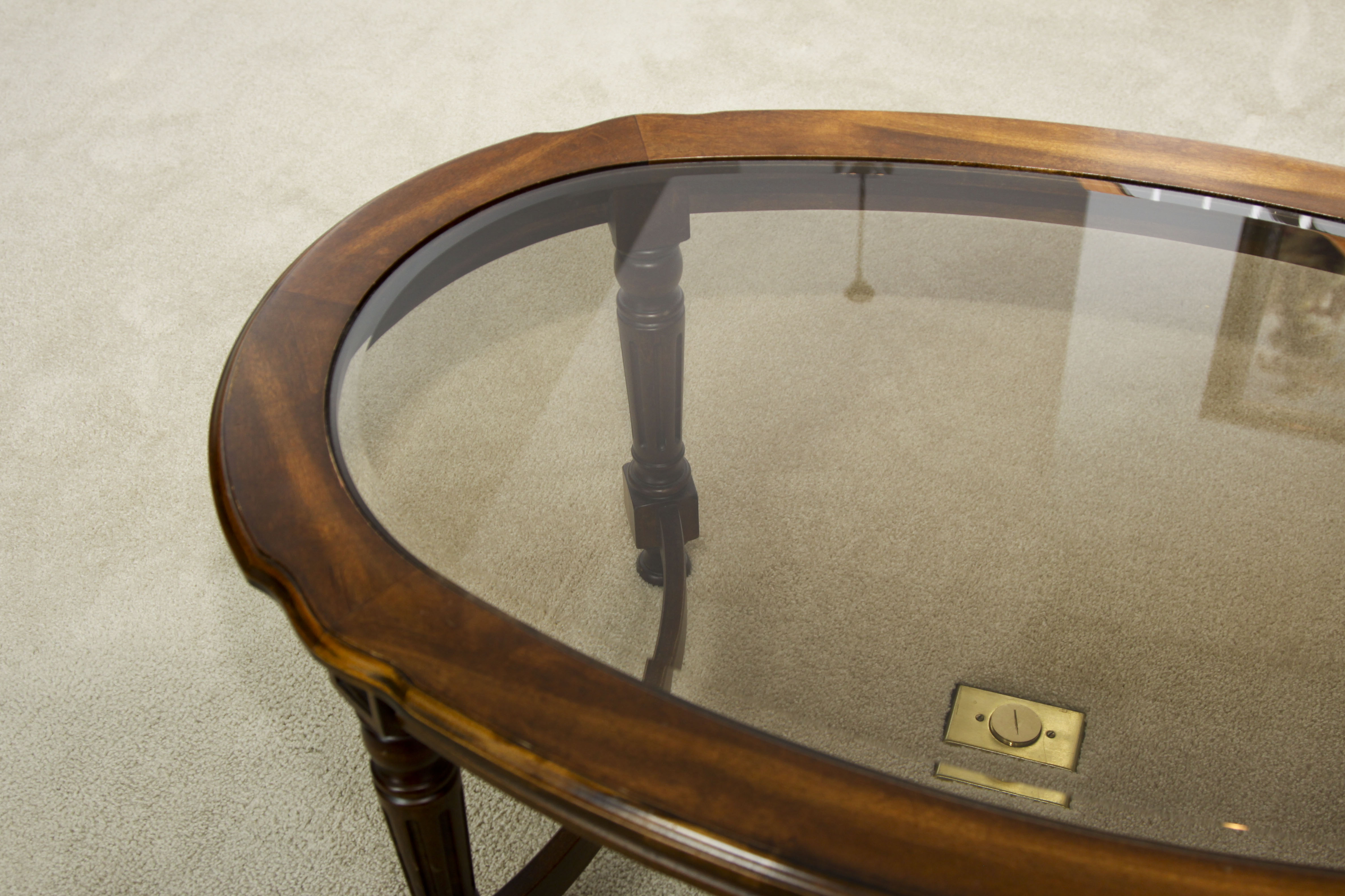 Oval Glass Top Coffee Table