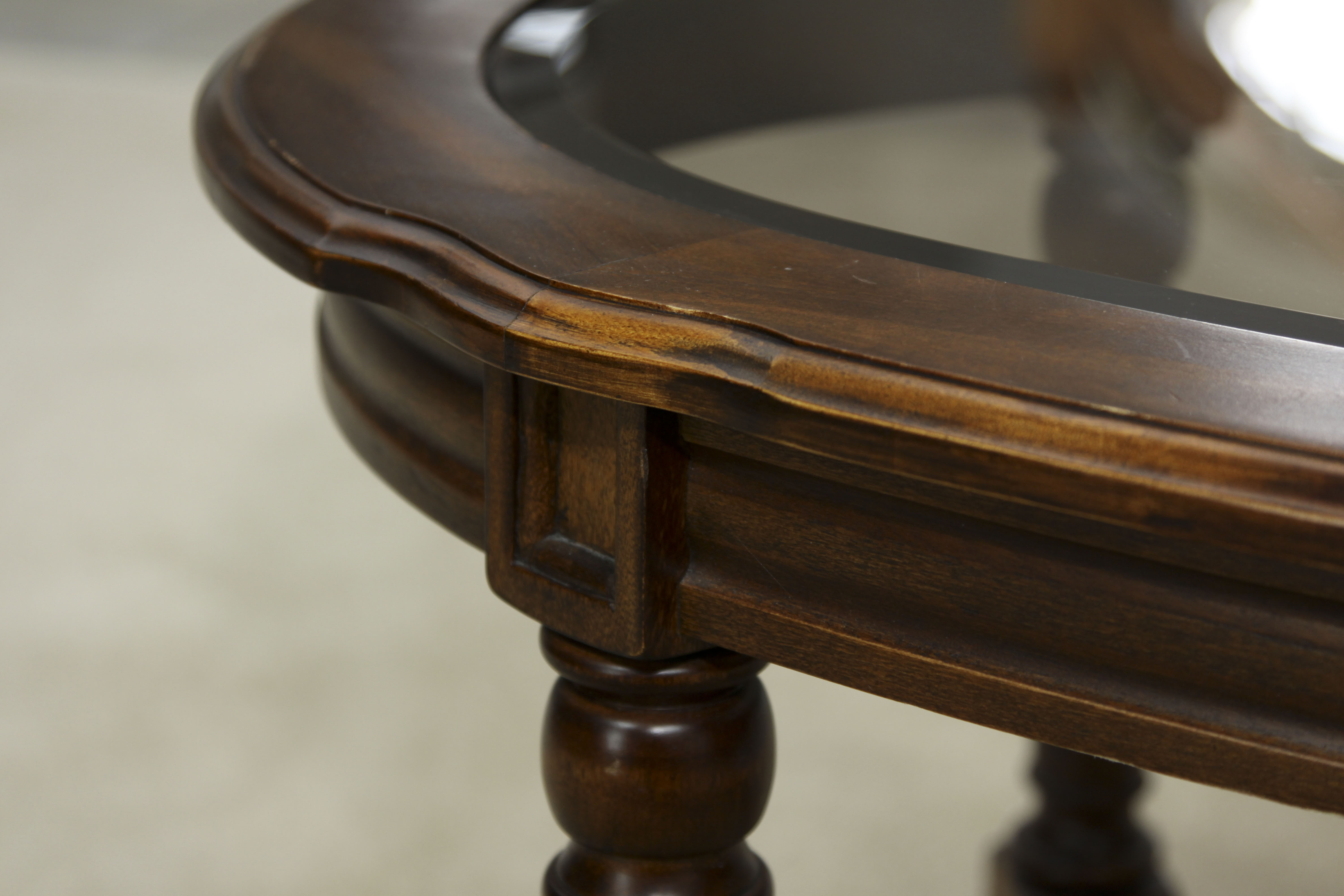 Oval Glass Top Coffee Table