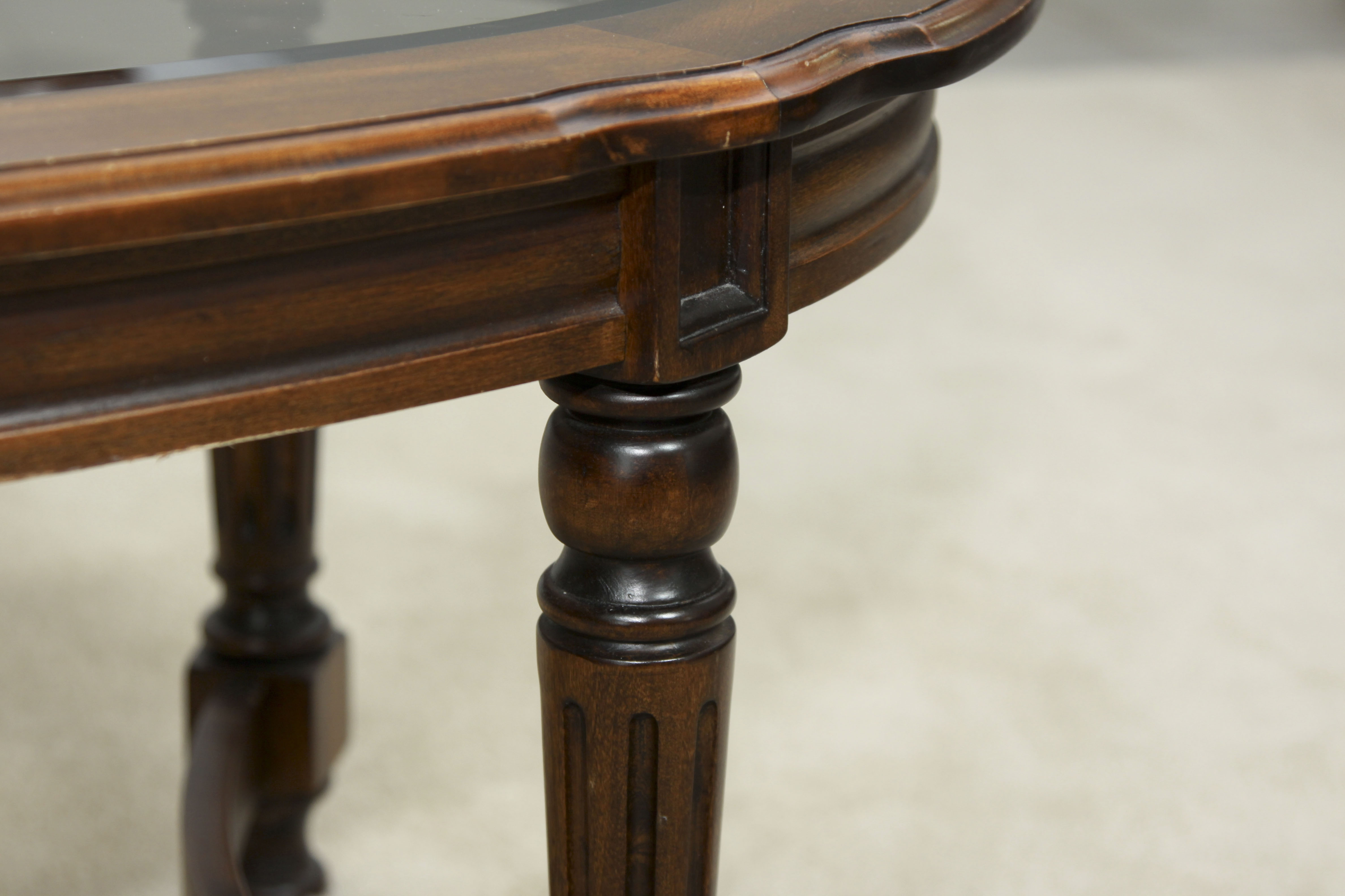 Oval Glass Top Coffee Table