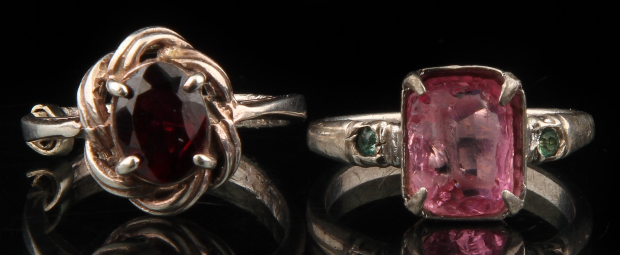 Sterling Silver Rings with Faux Stones