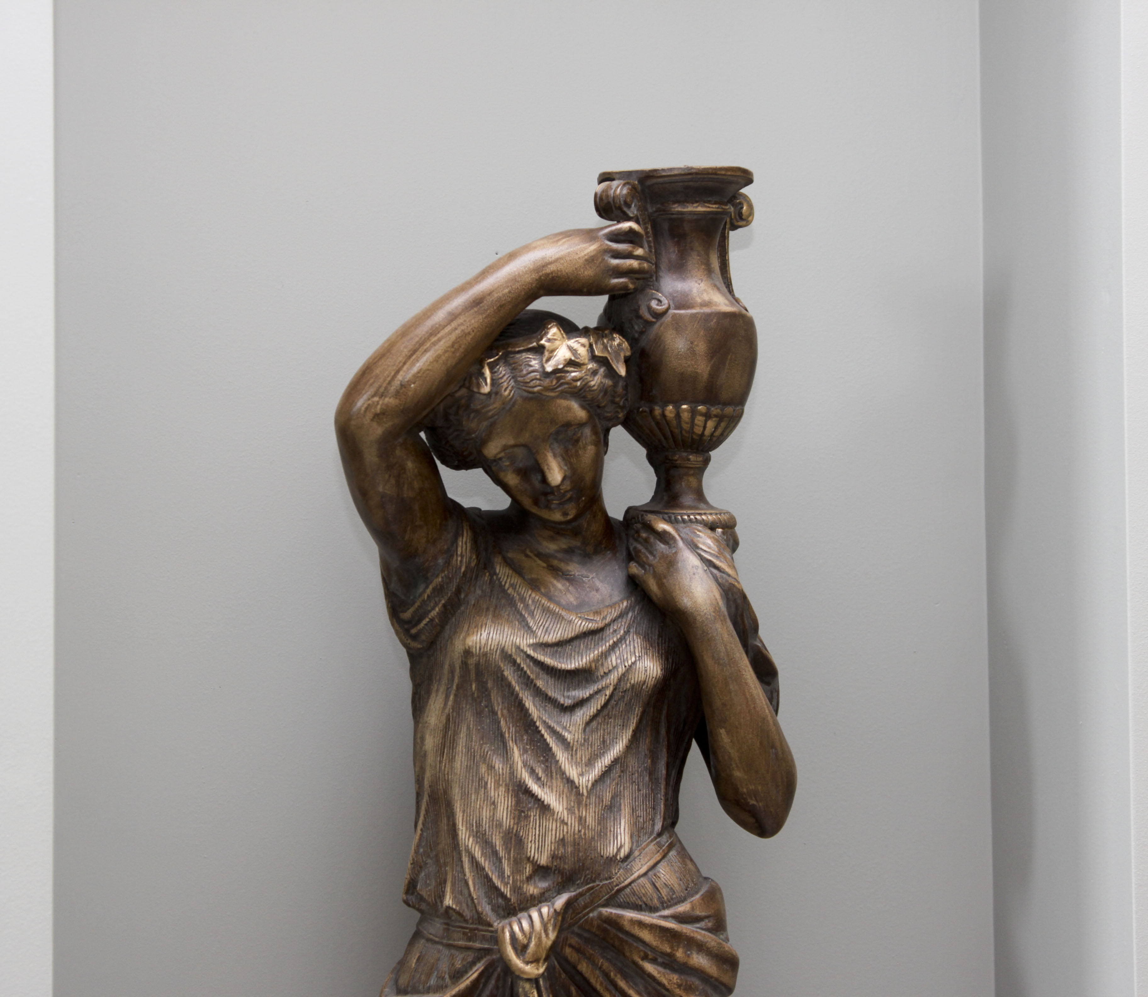 Large Bronze Finished Plaster Statue of a Grecian Woman