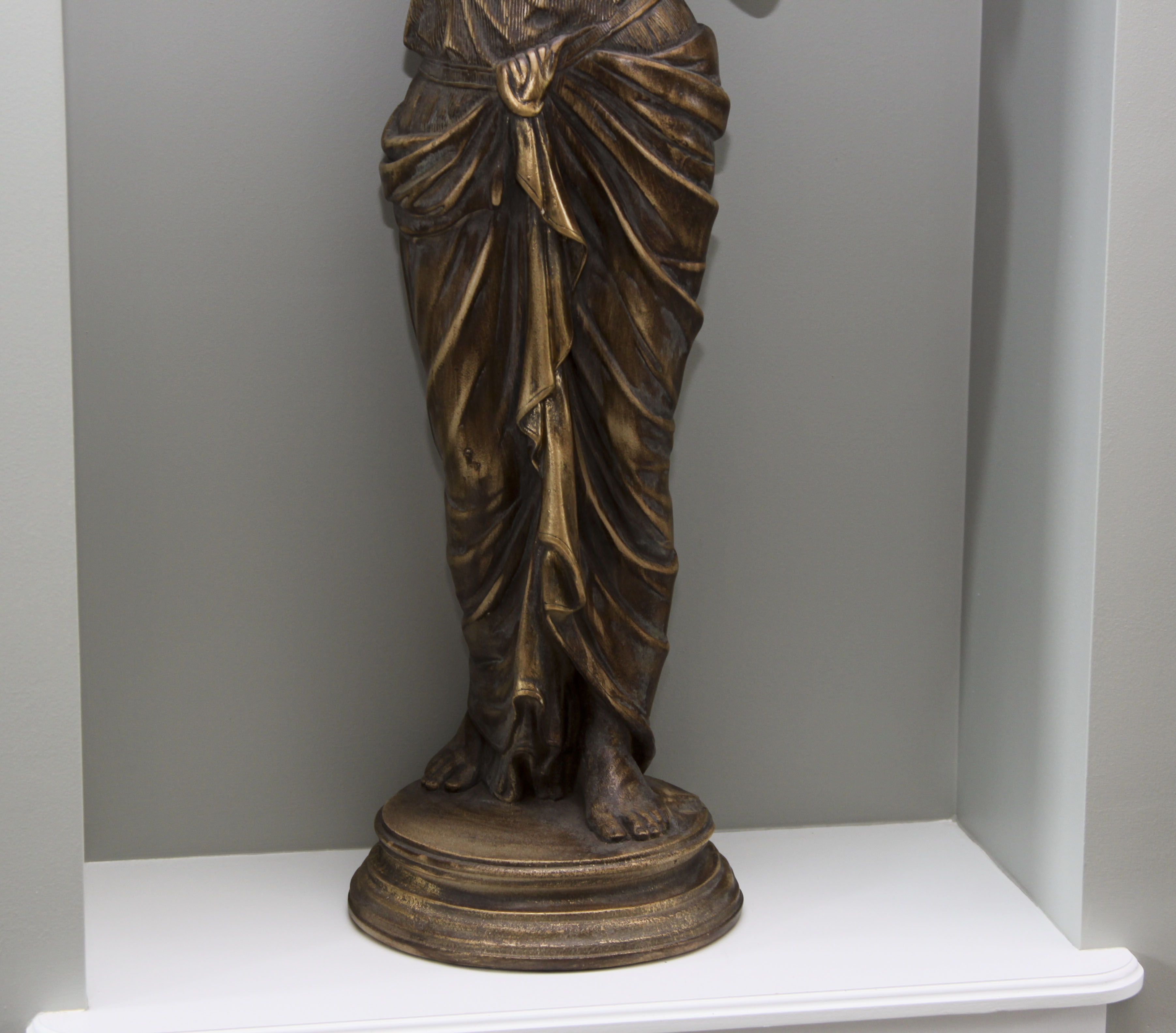 Large Bronze Finished Plaster Statue of a Grecian Woman