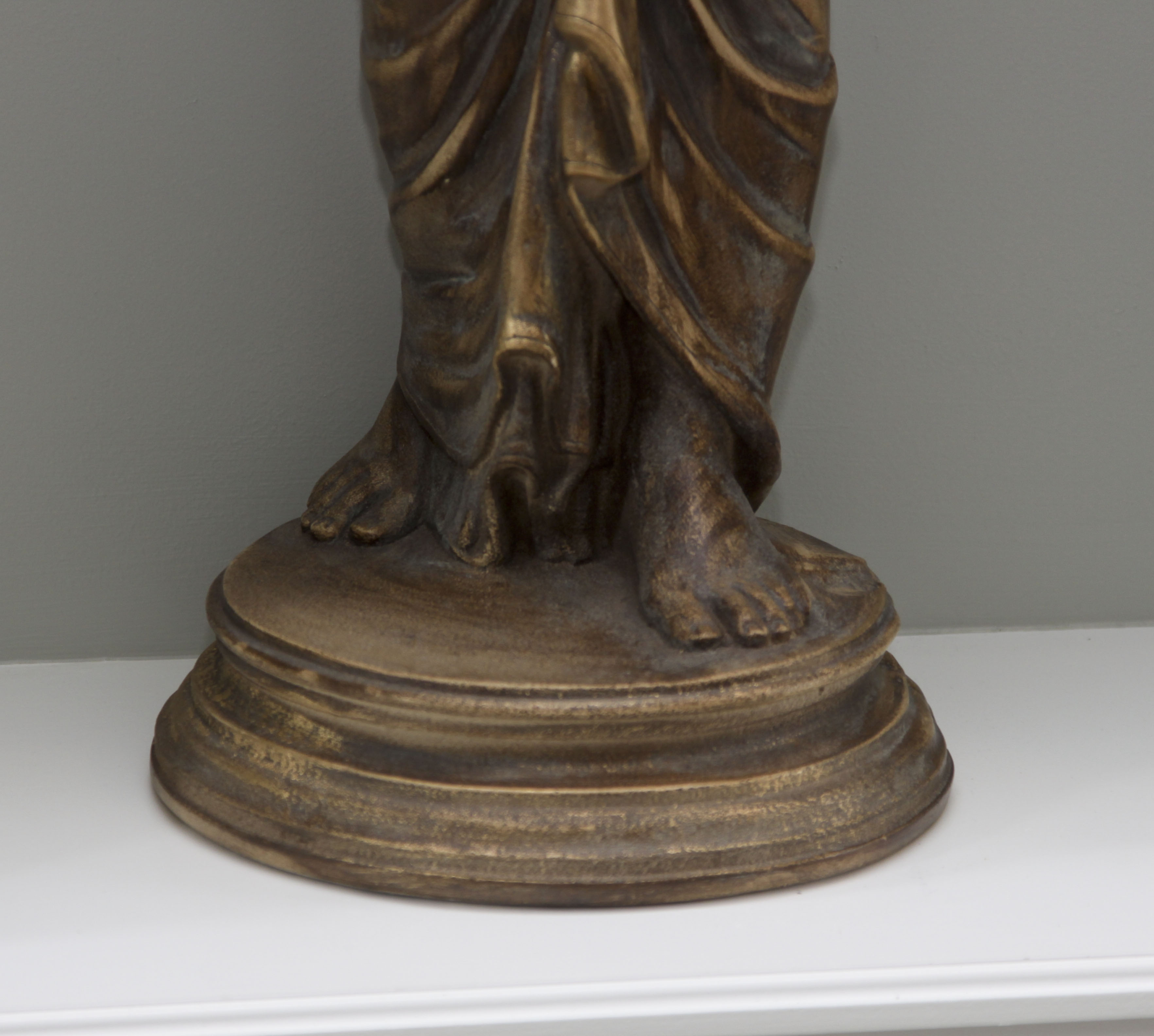 Large Bronze Finished Plaster Statue of a Grecian Woman