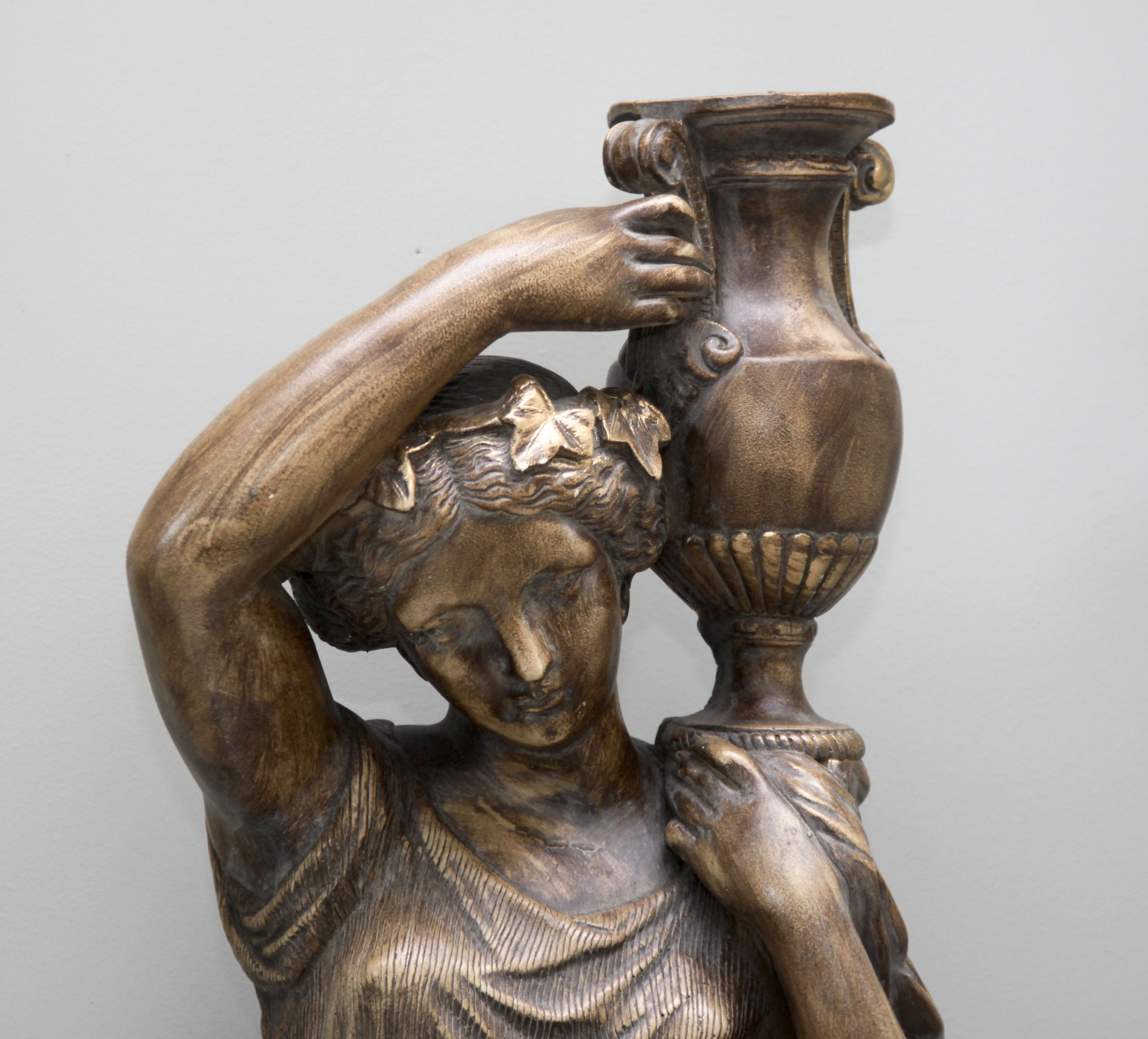 Large Bronze Finished Plaster Statue of a Grecian Woman