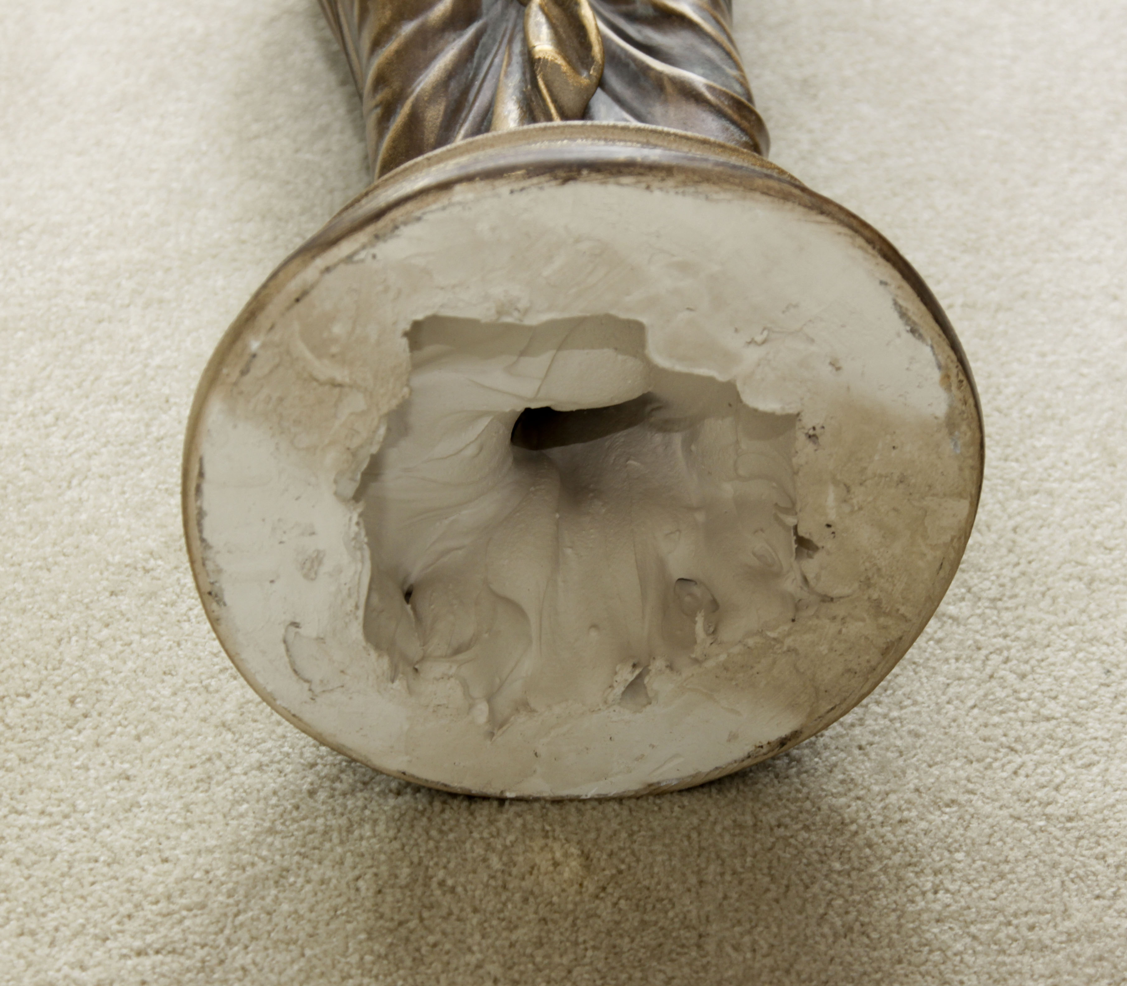 Large Bronze Finished Plaster Statue of a Grecian Woman