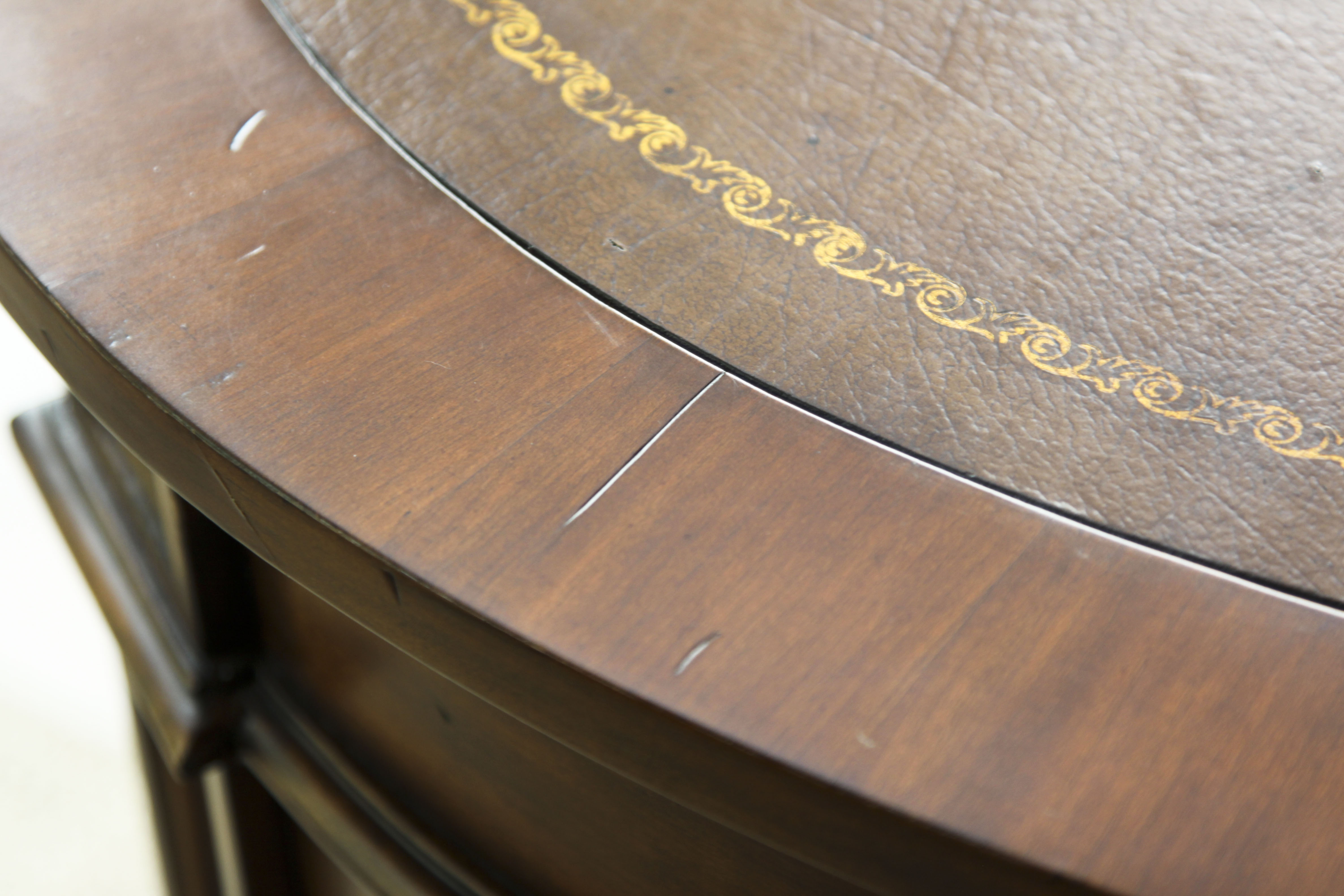 Walnut Kidney-Shaped Executive Desk