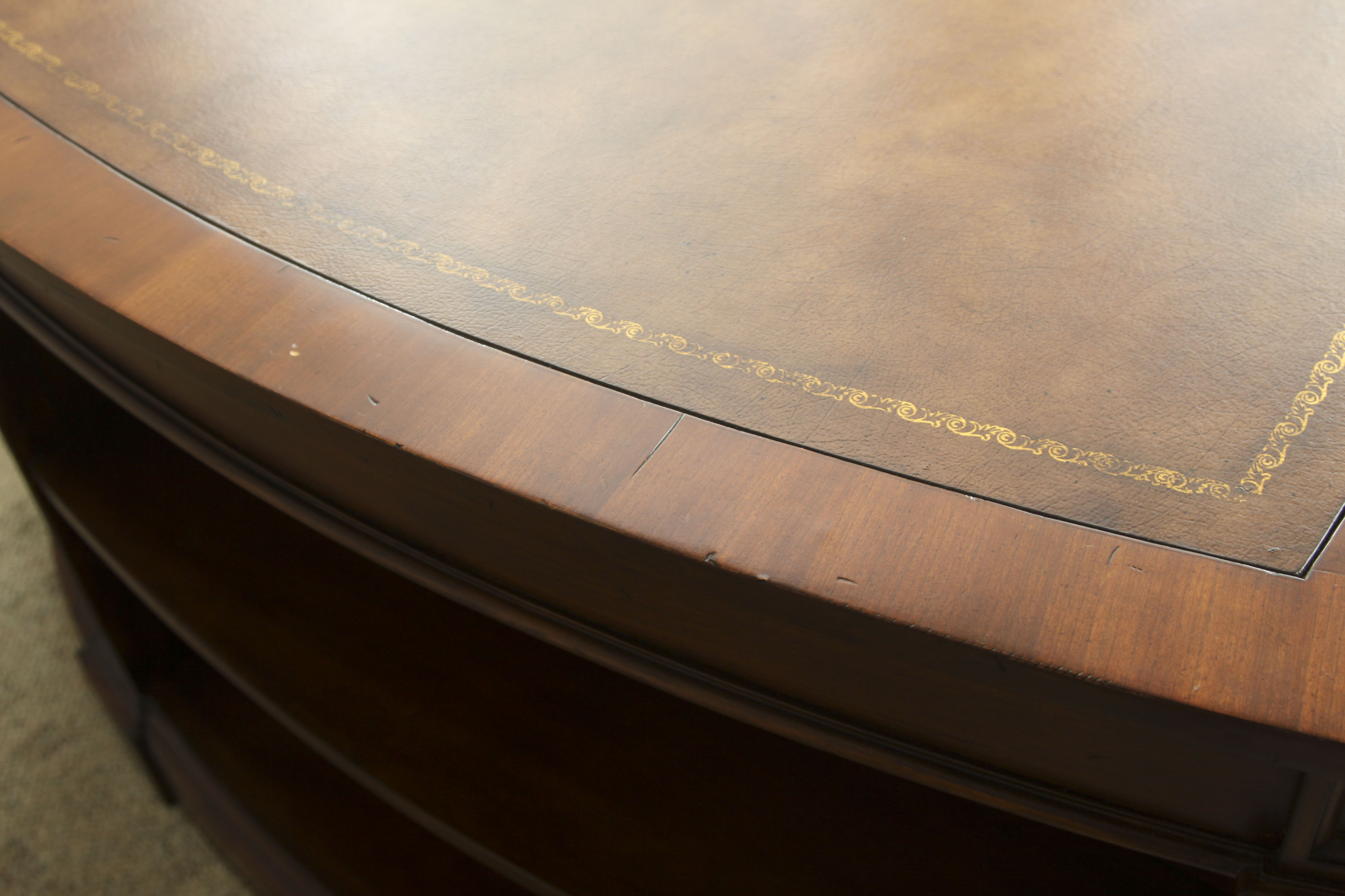 Walnut Kidney-Shaped Executive Desk