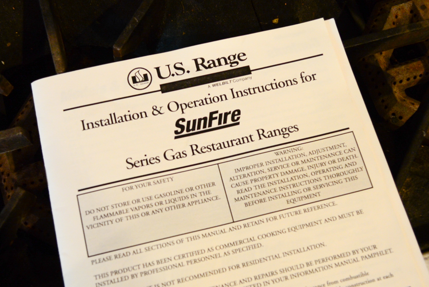 Sunfire Gas Commercial Range & Stove