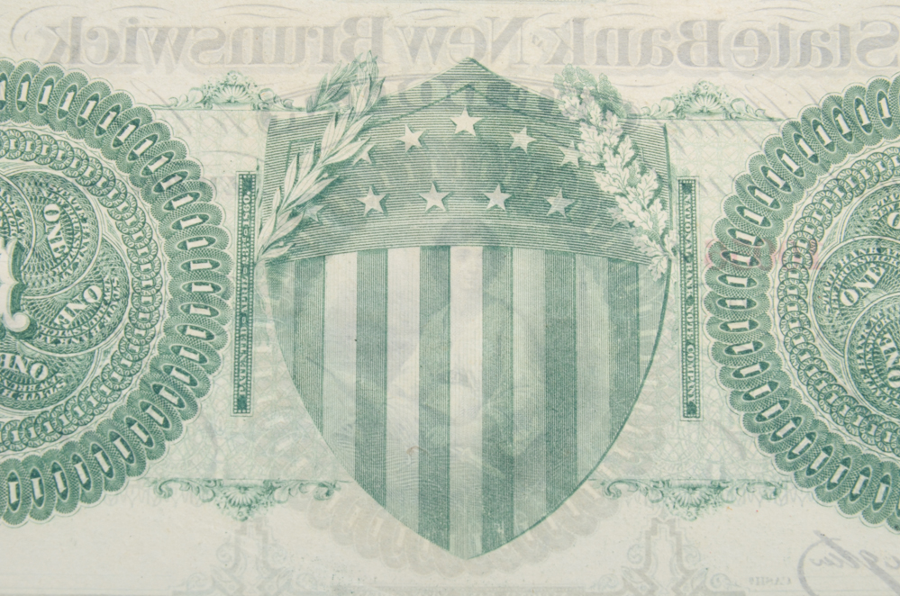 1800s One Dollar Obsolete Currency New Brunswick, NJ Note