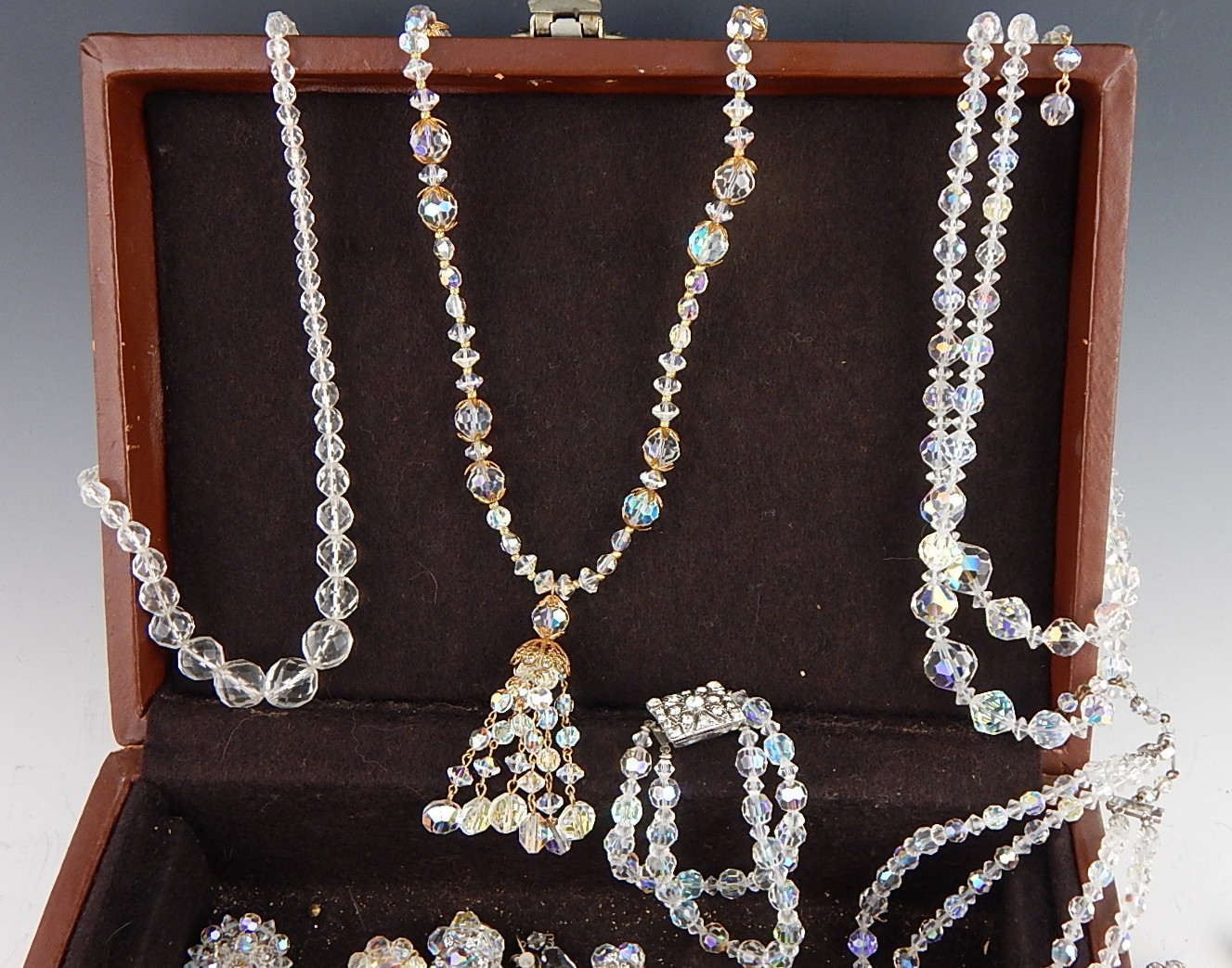 Jewelry Box and Vintage Rhinestone Jewelry