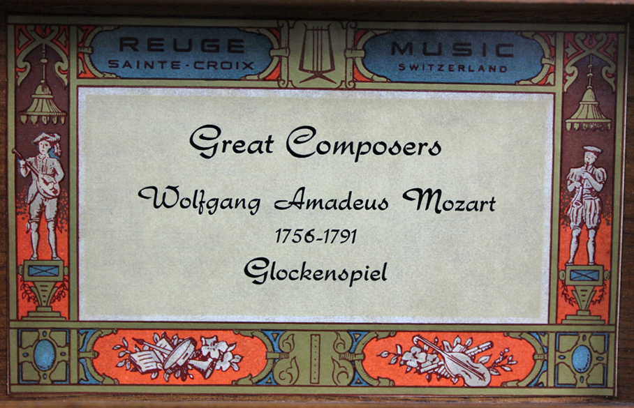 Reuge Music Box With Mozart Composition for the Glockenspiel