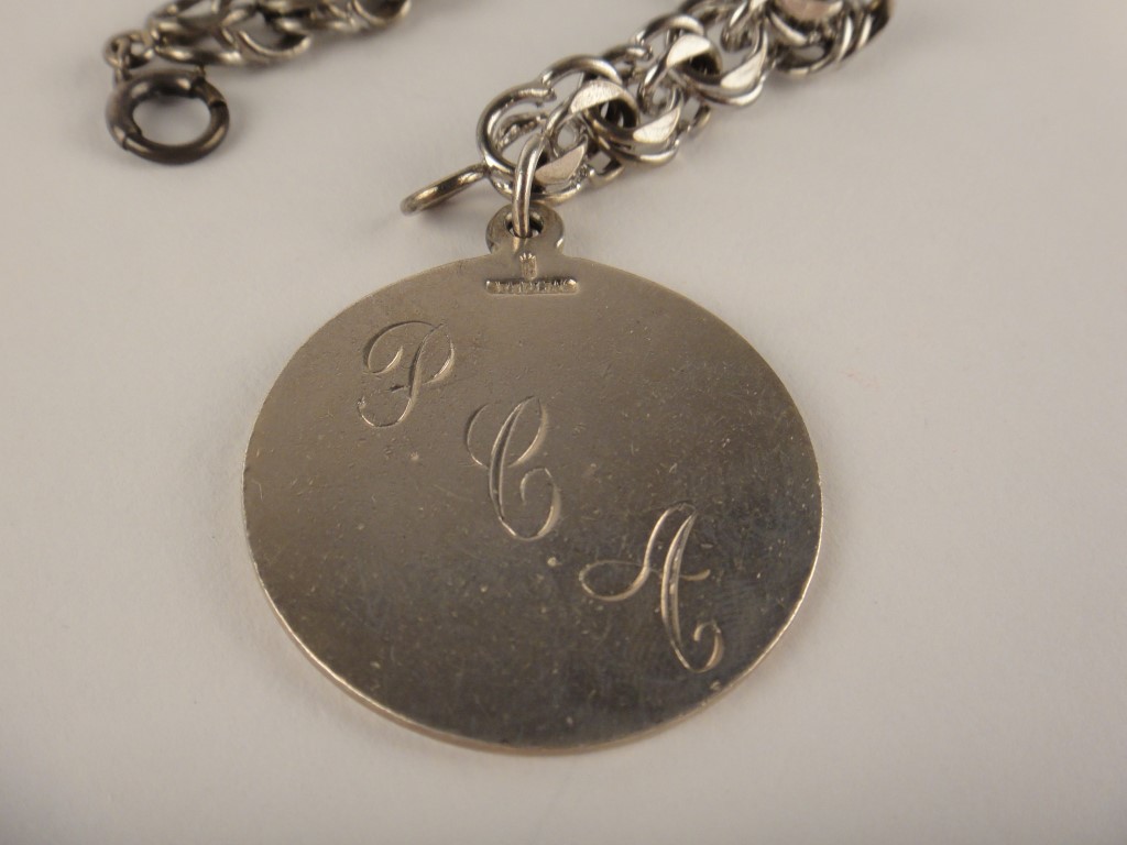 Sterling Silver Engraved Charm Bracelet
