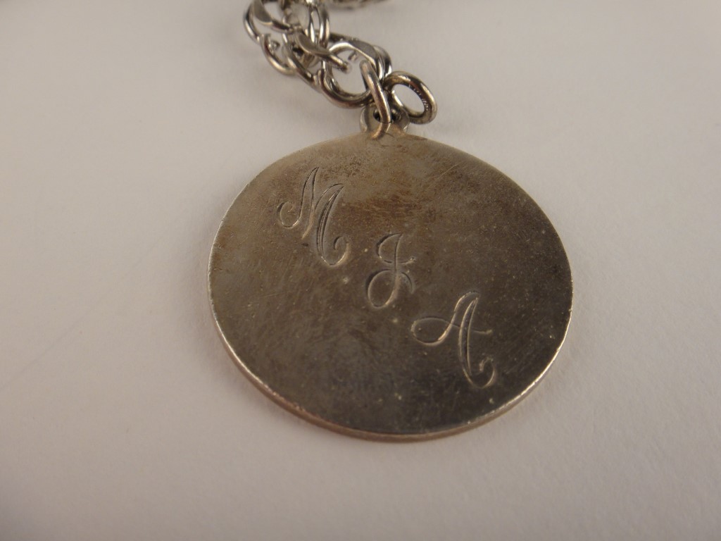 Sterling Silver Engraved Charm Bracelet