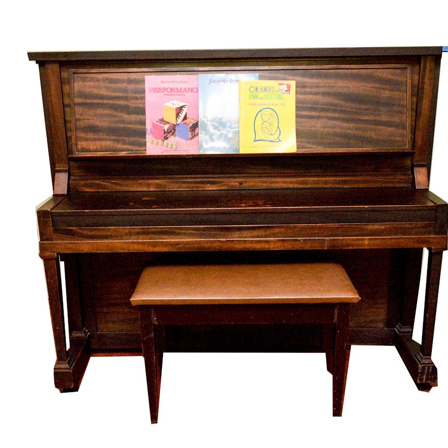 Vintage Inverted Grand Piano by "Paul G. Mehlin & Sons"