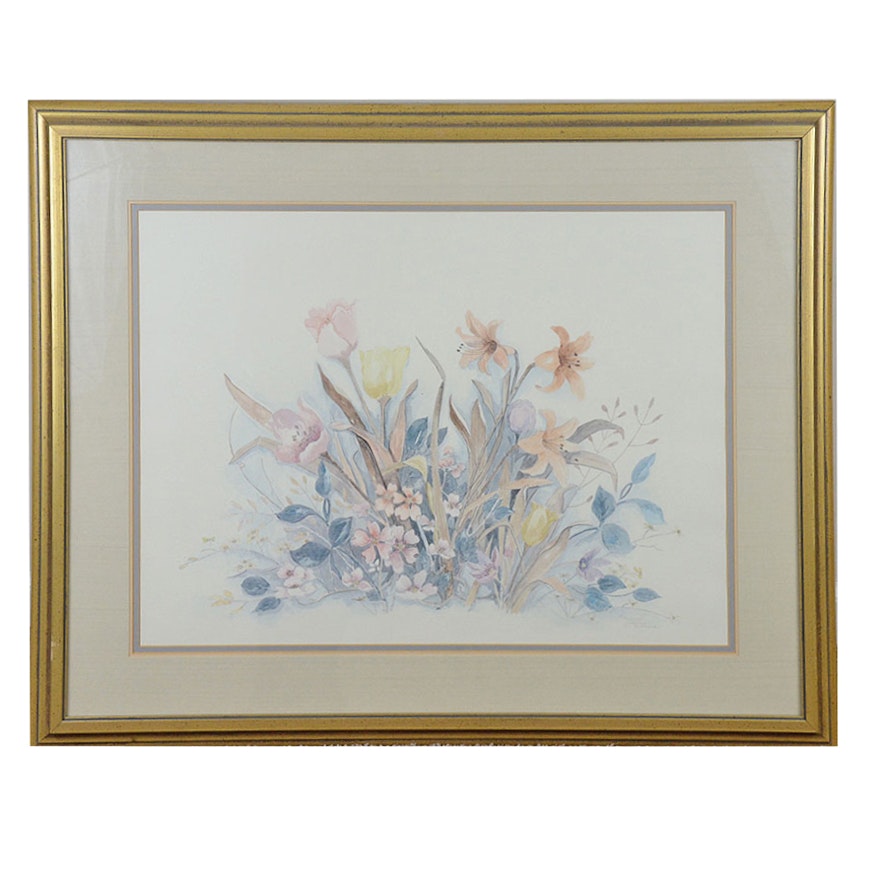 Mary Vincent Bertrand Signed and Numbered Floral Print
