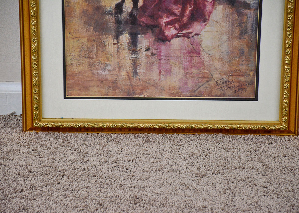 Eugene Joors Offset Lithograph "Woman with Chrysanthemums"