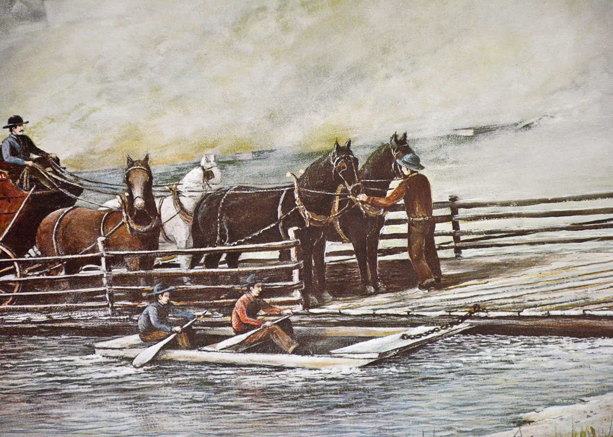 Framed and Signed Print of "Crossing The Cumberland" After Fred Thrasher