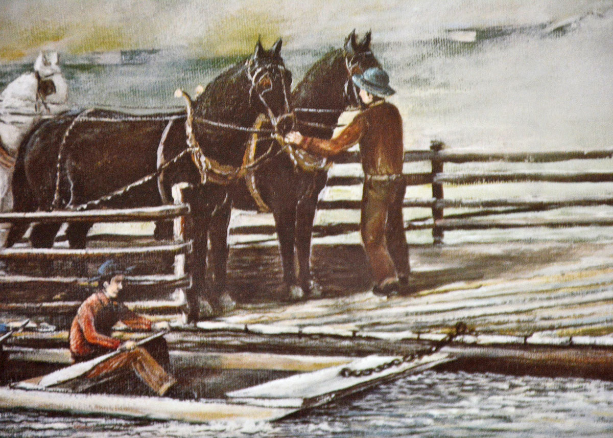 Framed and Signed Print of "Crossing The Cumberland" After Fred Thrasher