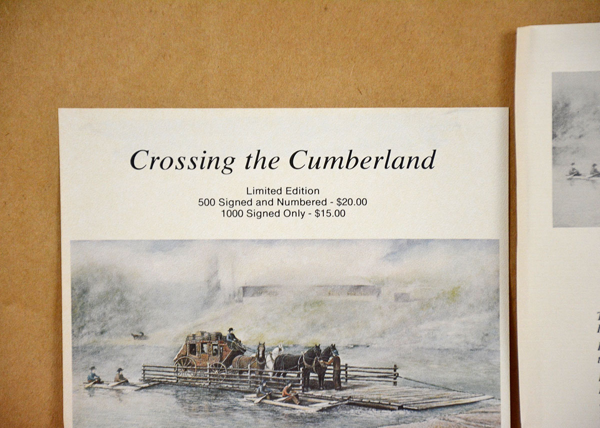 Framed and Signed Print of "Crossing The Cumberland" After Fred Thrasher