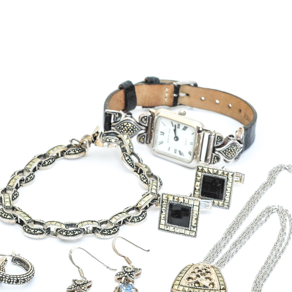 Sterling Silver and Marcasite Jewelry Featuring Judith Jack