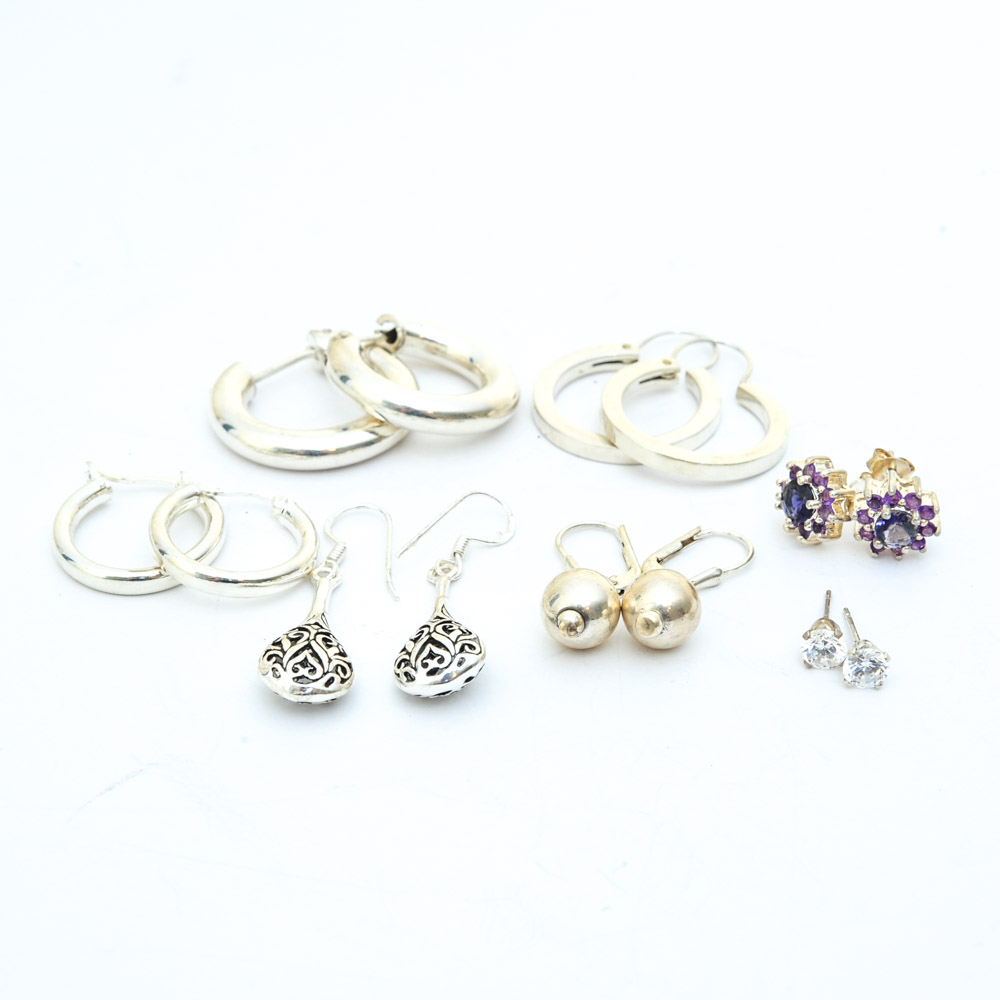 Collection of Sterling Silver Earrings