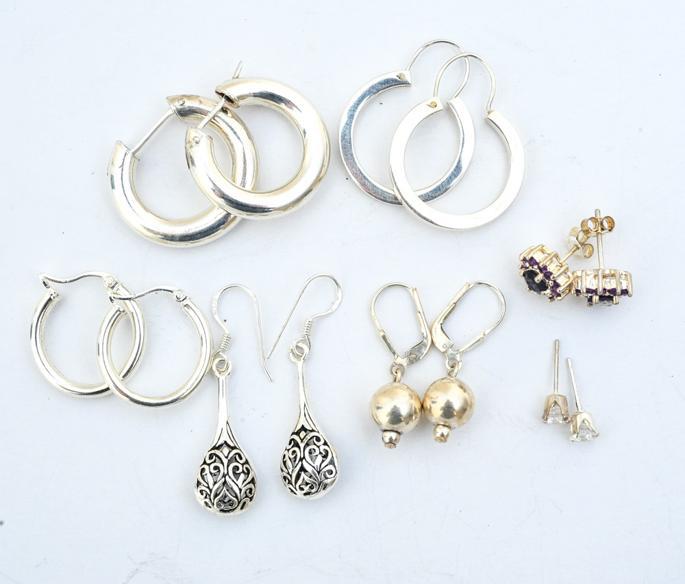 Collection of Sterling Silver Earrings