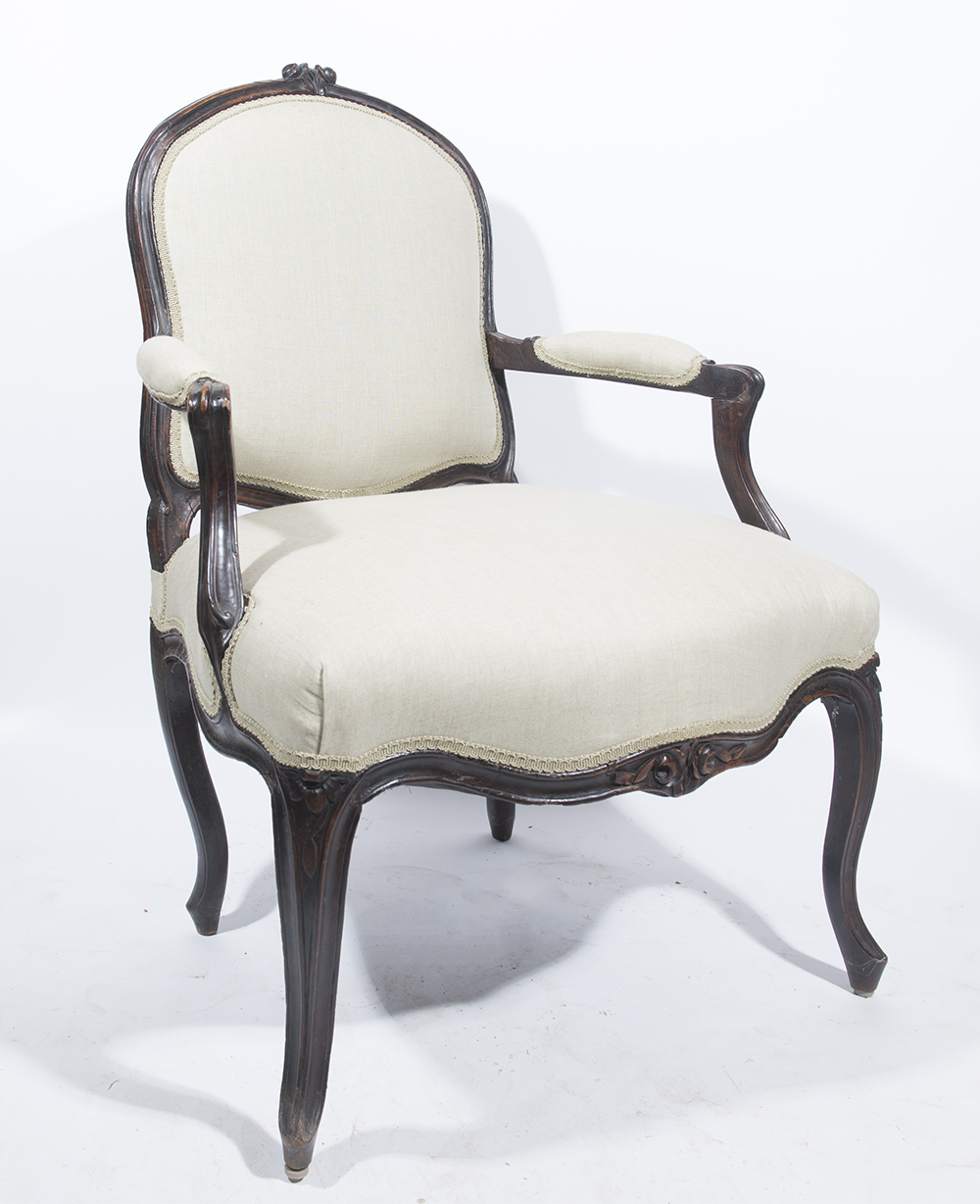 French Provincial Louis XV Fauteuil