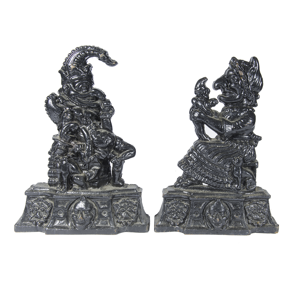 Set of Punch and Judy Cast Iron Doorstops