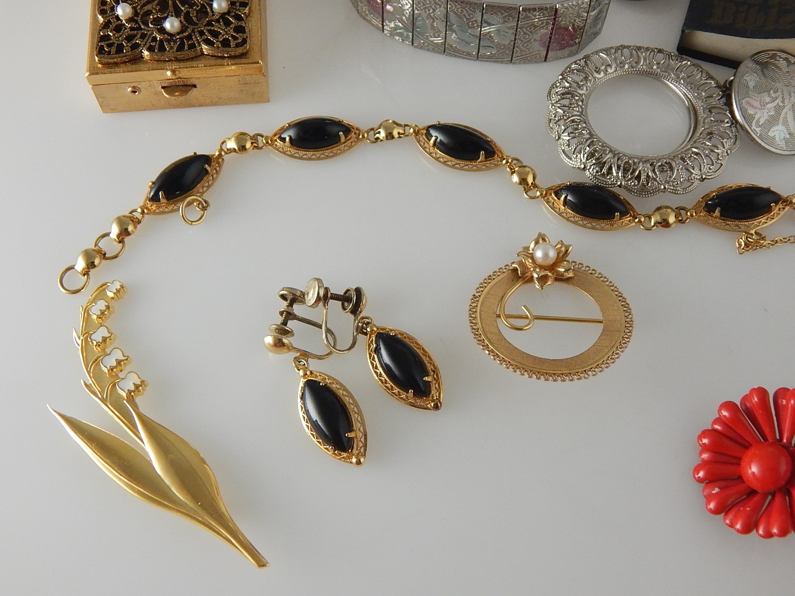 Assorted Vintage Jewelry - West Germany, Turquoise Scarab