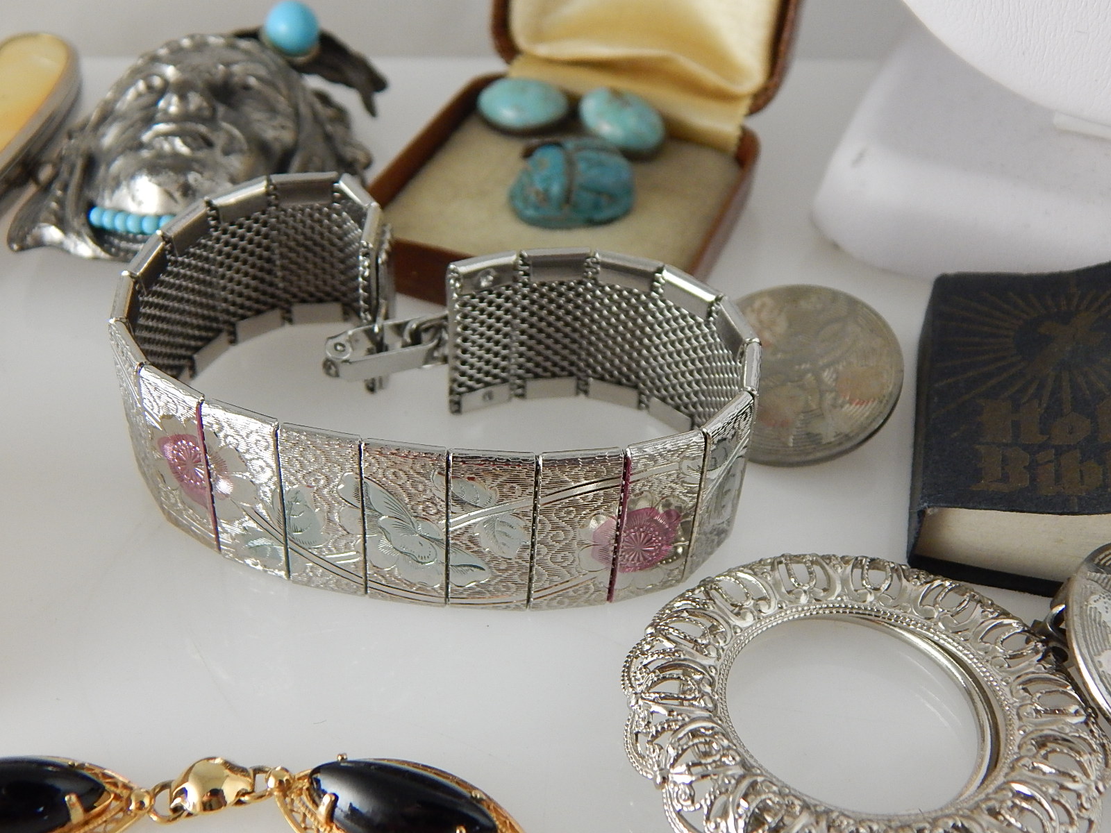 Assorted Vintage Jewelry - West Germany, Turquoise Scarab