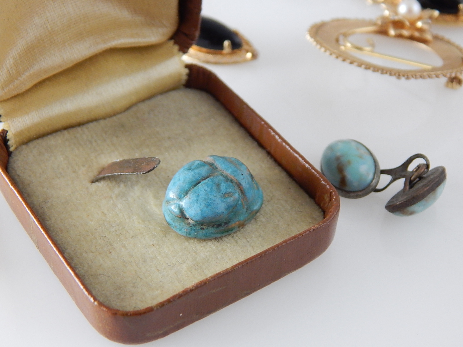 Assorted Vintage Jewelry - West Germany, Turquoise Scarab