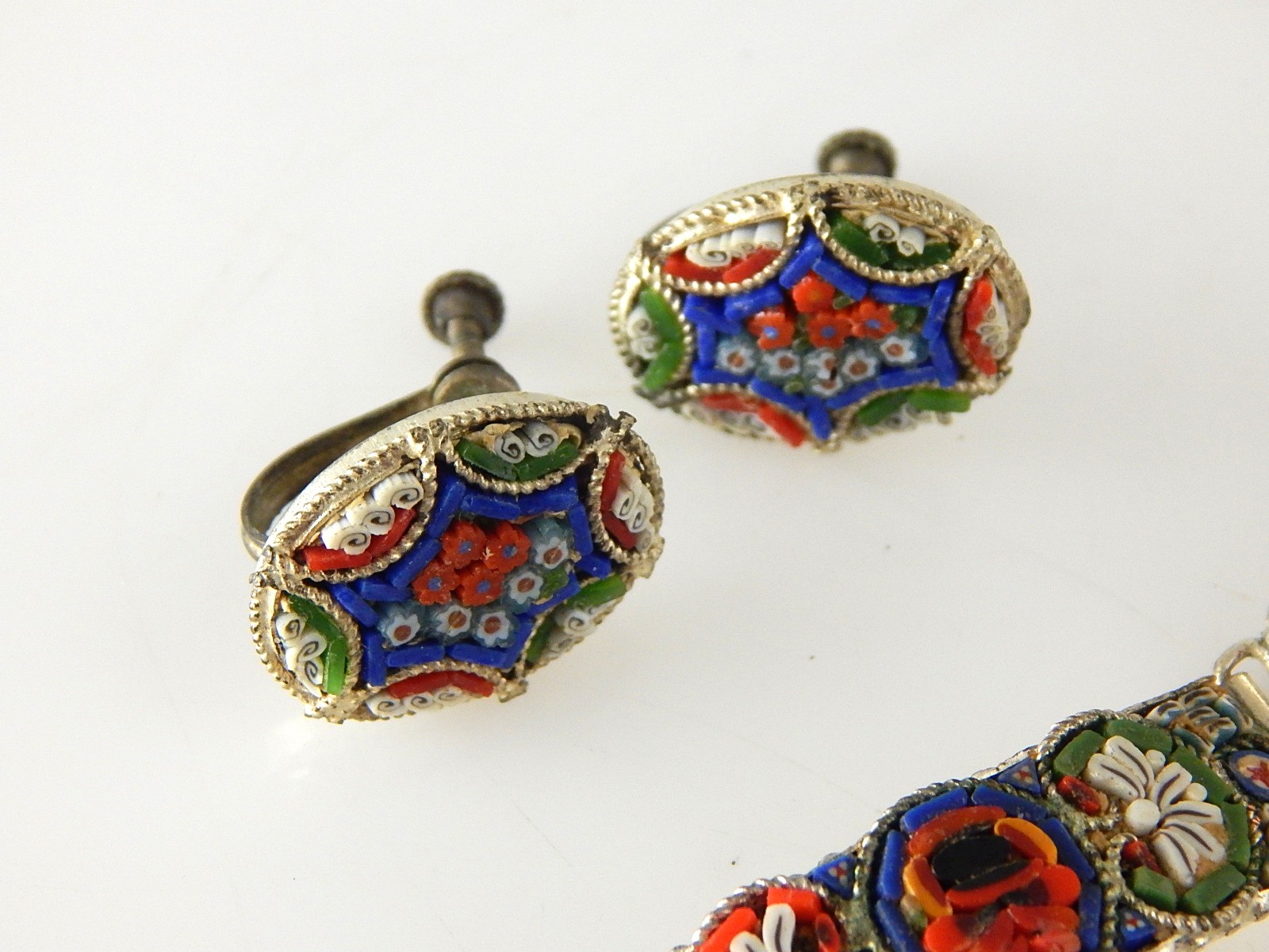Italy Micro Mosaic Bracelet and Earrings