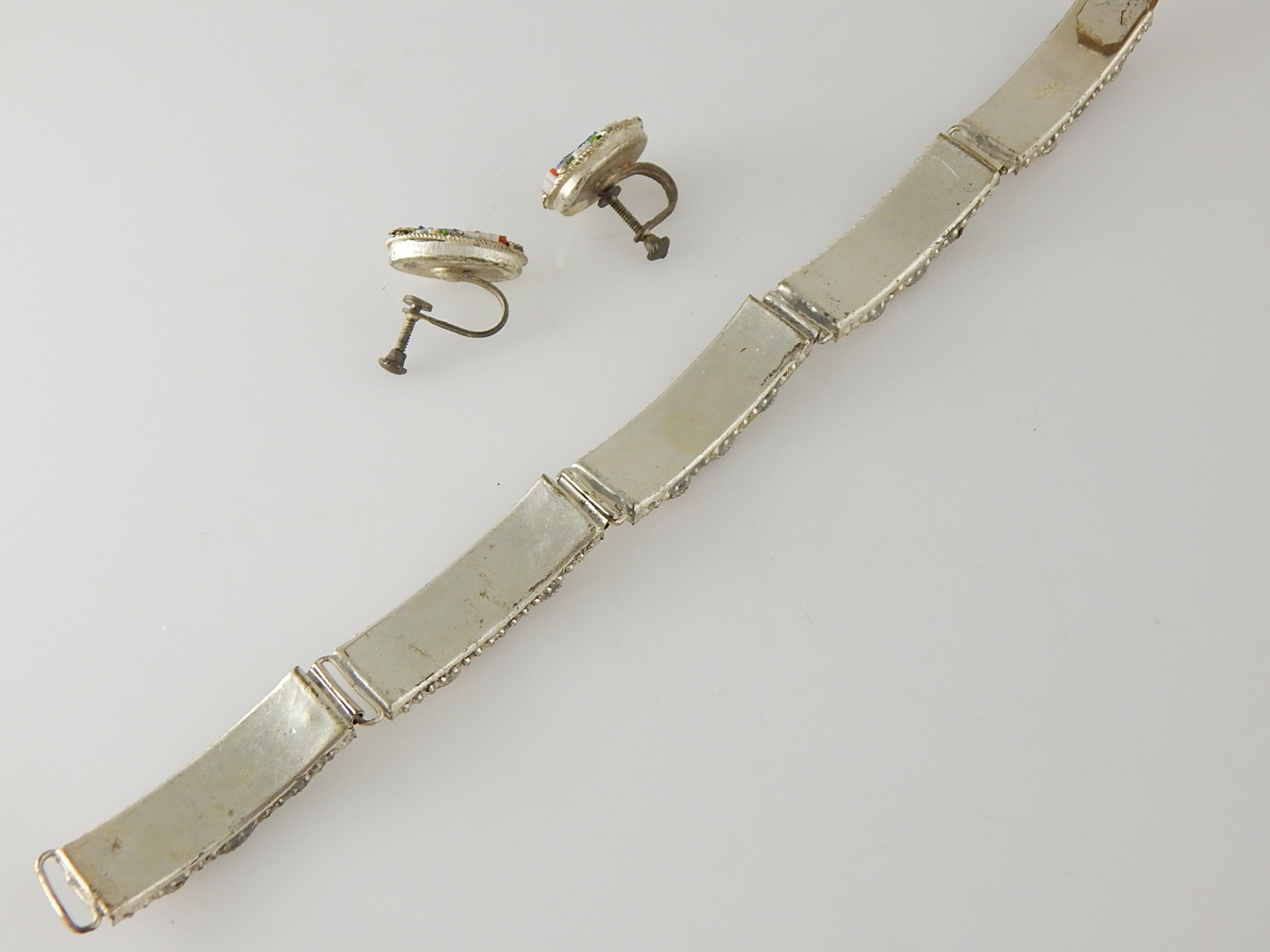 Italy Micro Mosaic Bracelet and Earrings