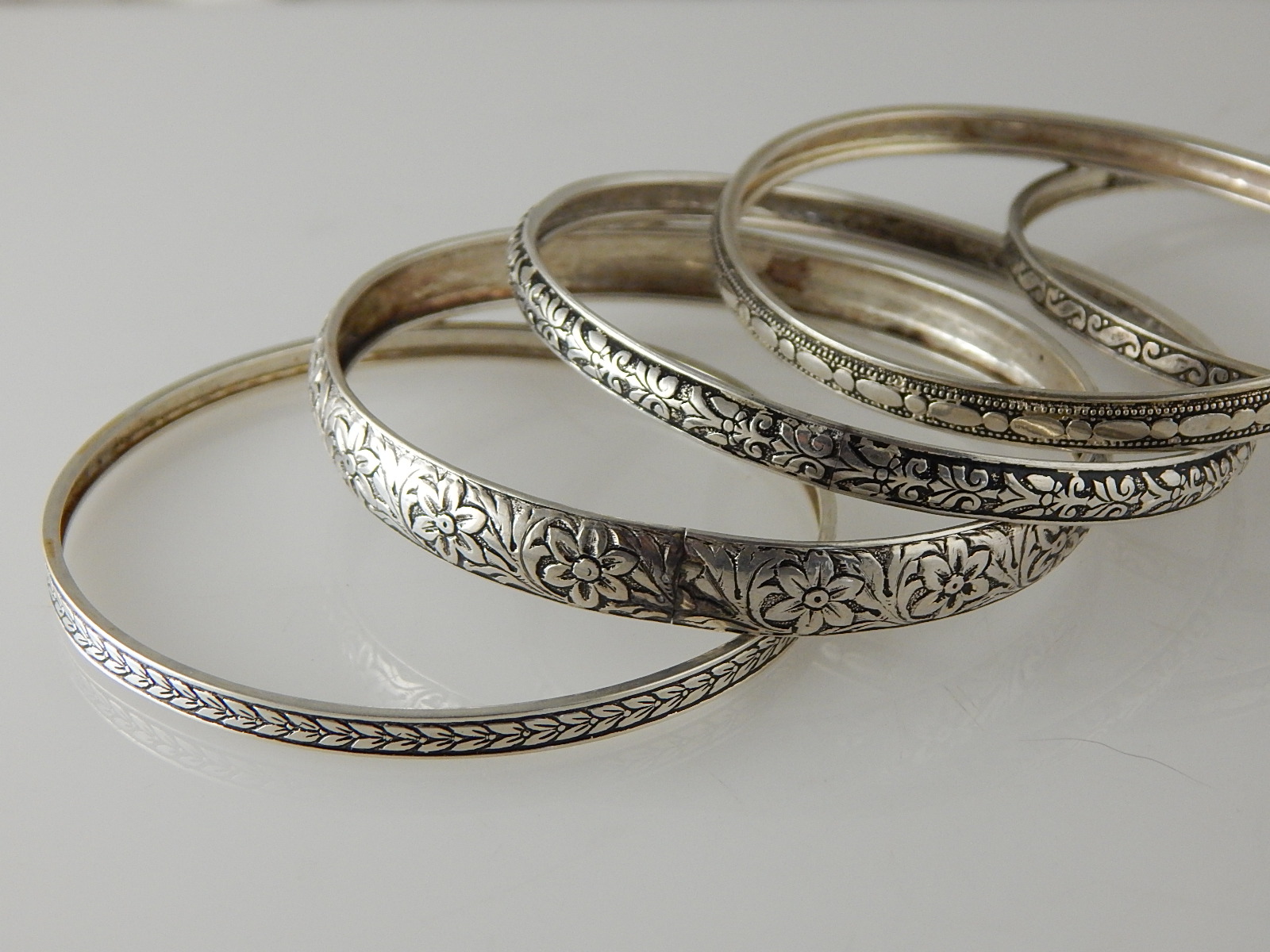 Vintage Sterling Silver Bangle Bracelets