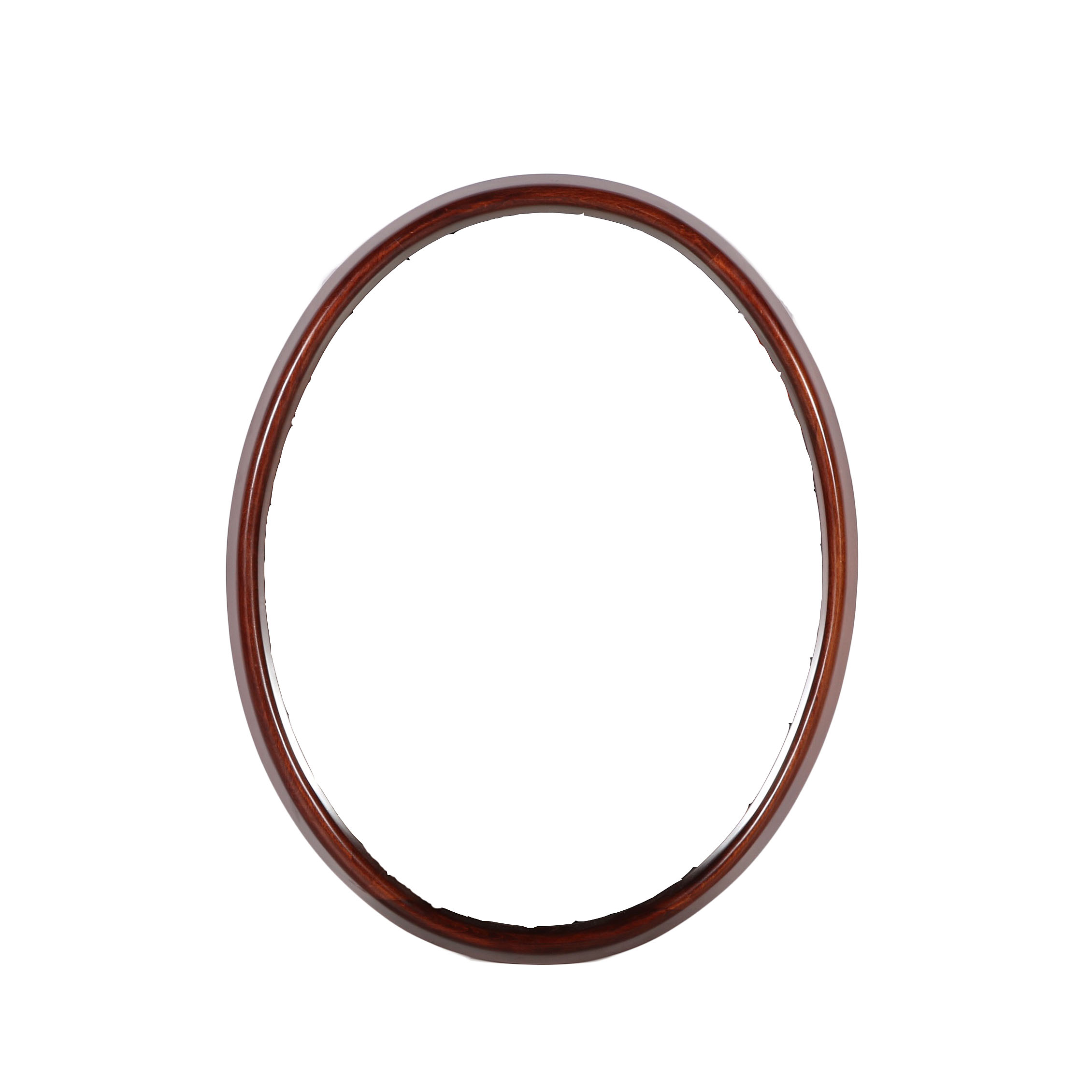 Handcrafted Mahogany Finish Oval Wall Mirror